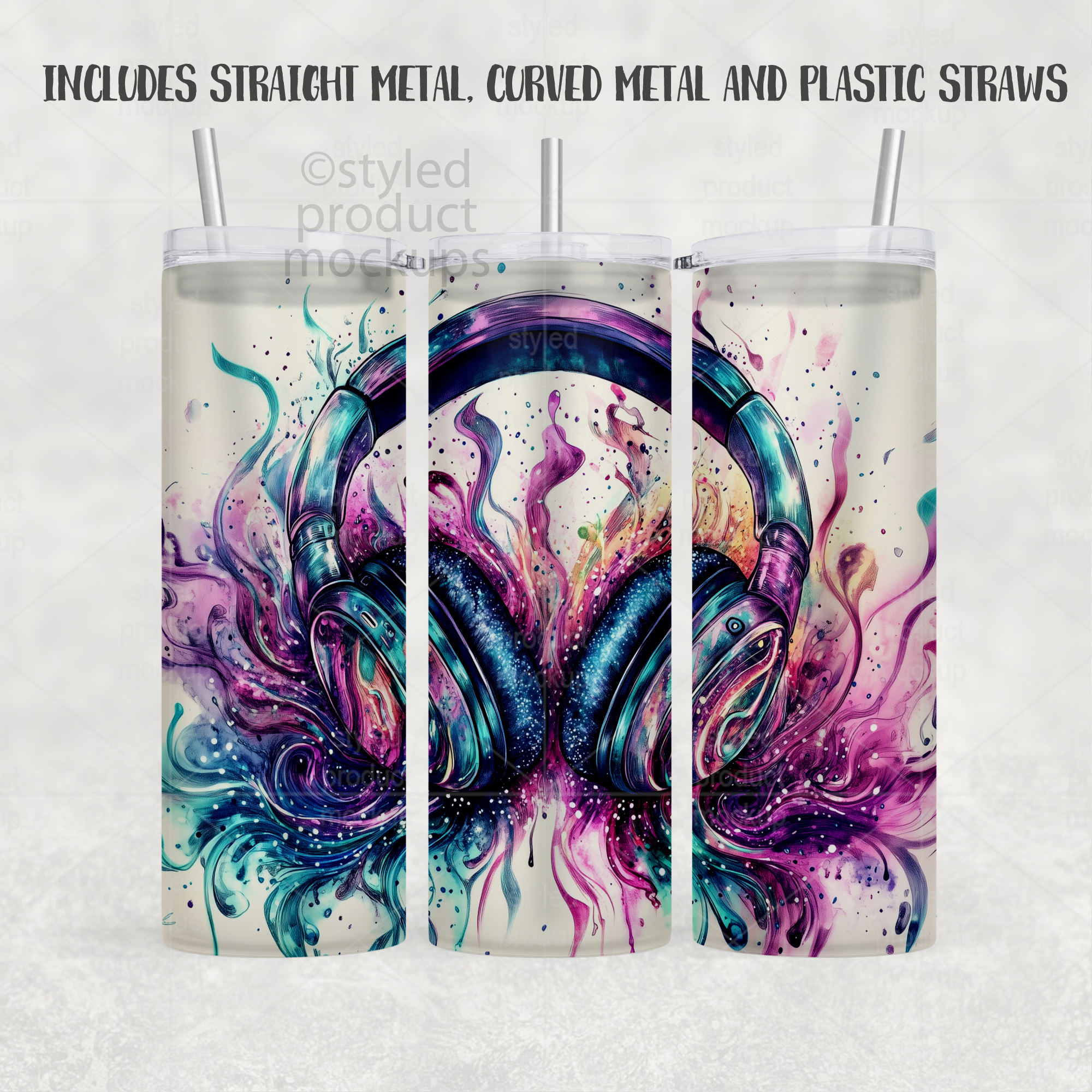 25oz Frosted Glass Tumbler Mockup