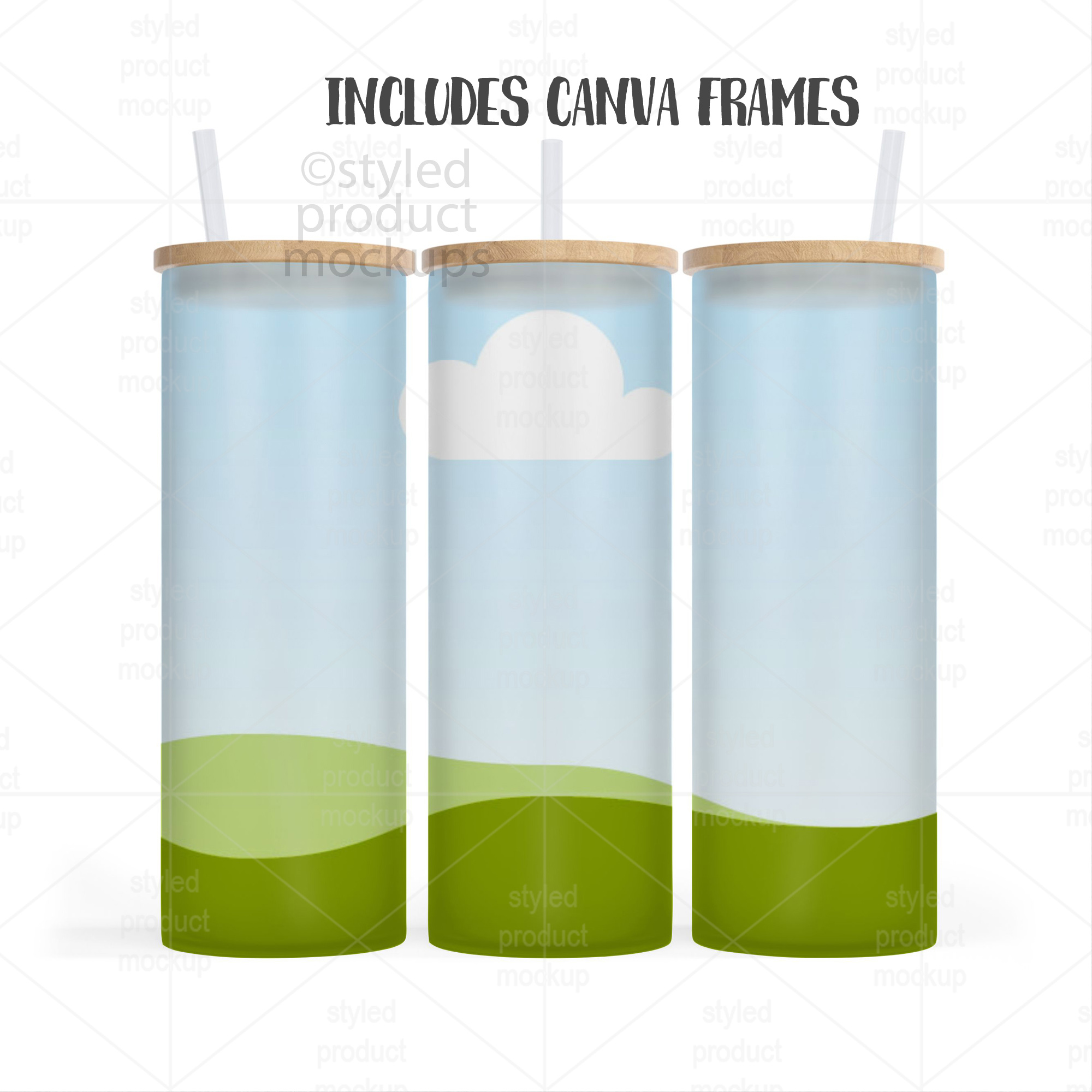 25oz Frosted Glass Tumbler Mockup