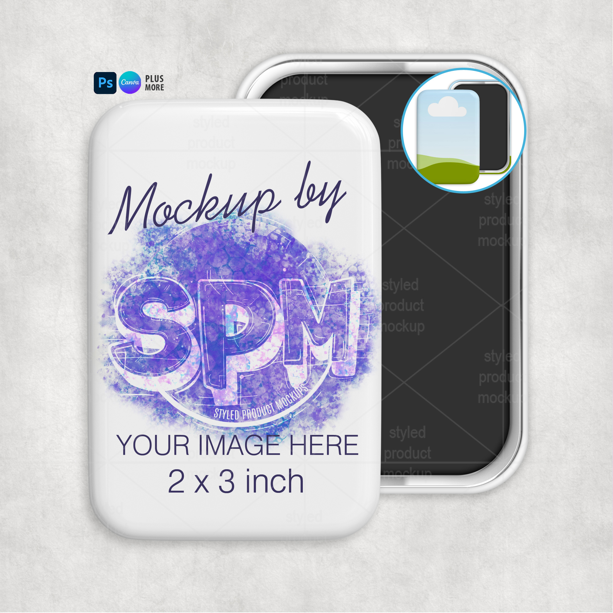 2x3 Button Magnet Mockup Vertical