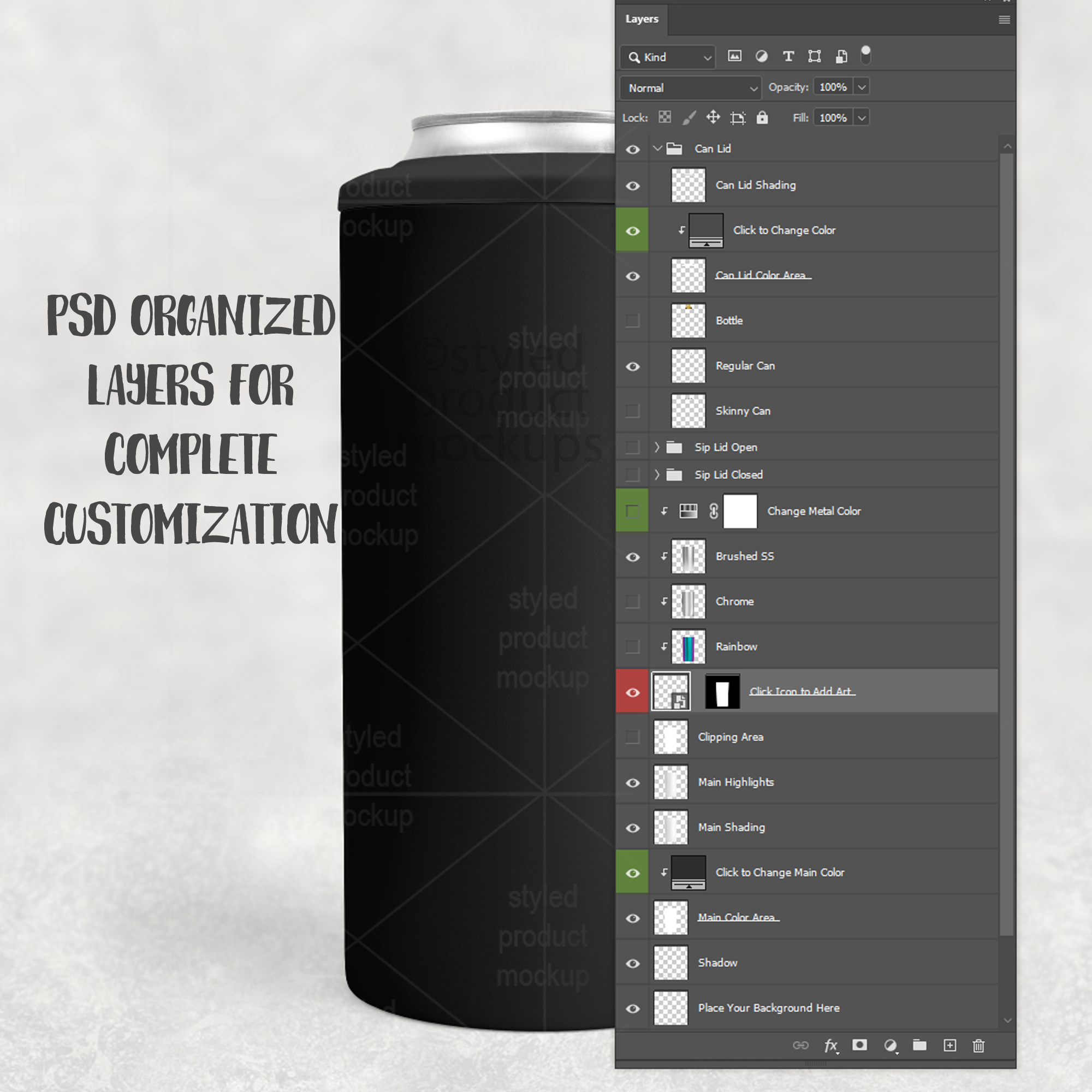 Powder Coated 4-in-1 Can Cooler Mockup