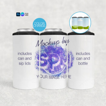 4-in-1 Can Cooler Mockup Full Wrap