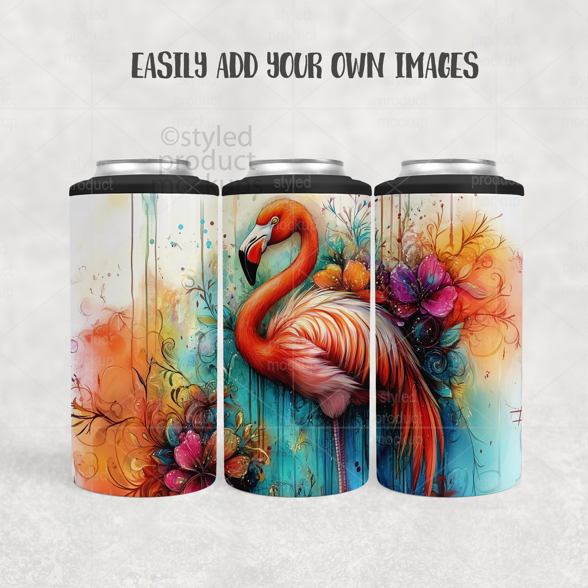 4-in-1 Can Cooler Mockup Full Wrap