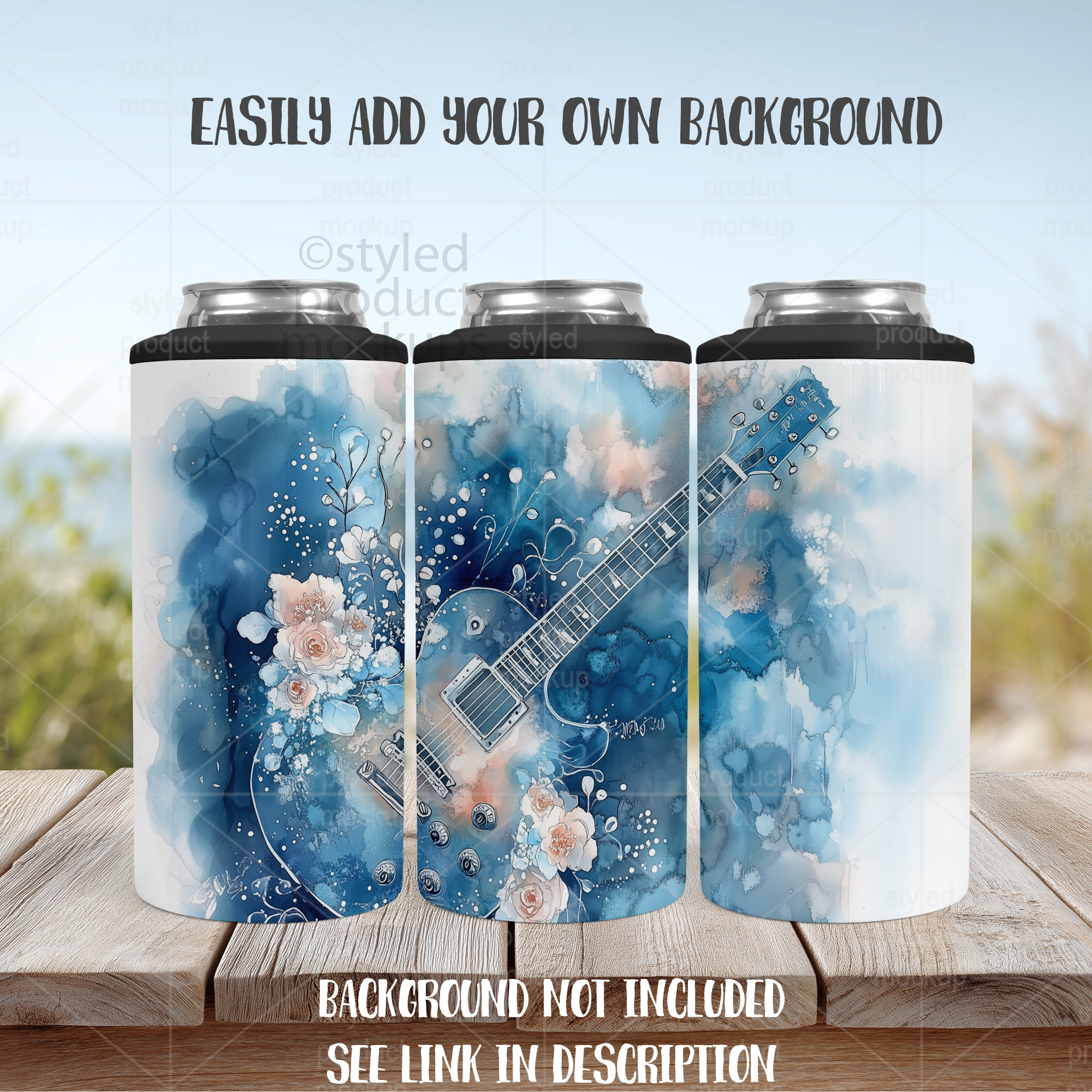 4-in-1 Can Cooler Mockup Full Wrap