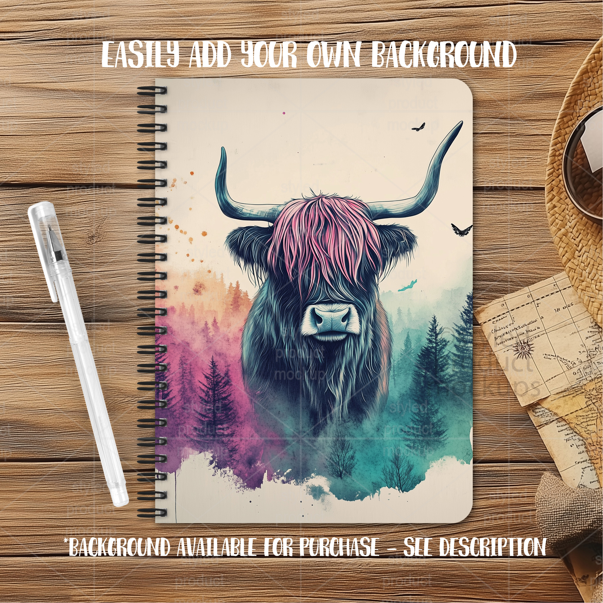 5x7 Spiral Notebook Mockup