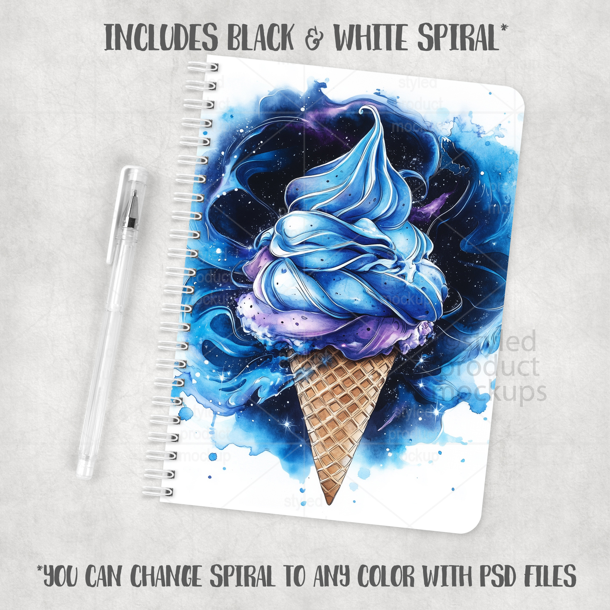 5x7 Spiral Notebook Mockup