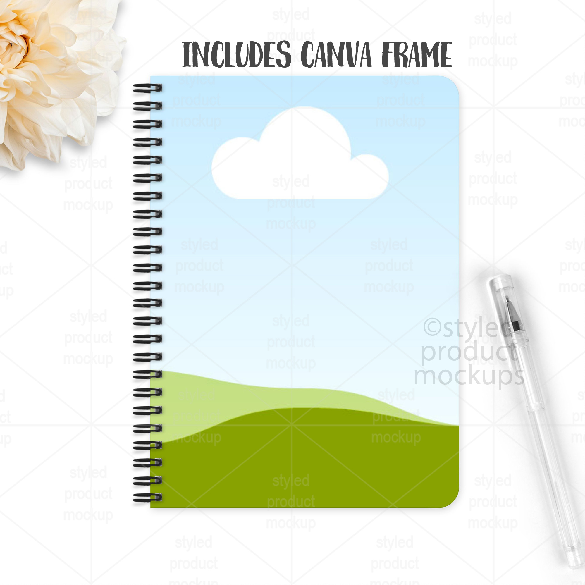 5x7 Spiral Notebook Mockup
