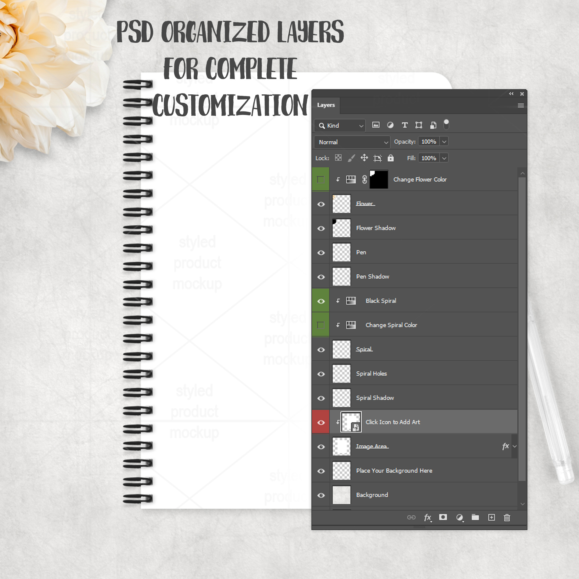 5x7 Spiral Notebook Mockup