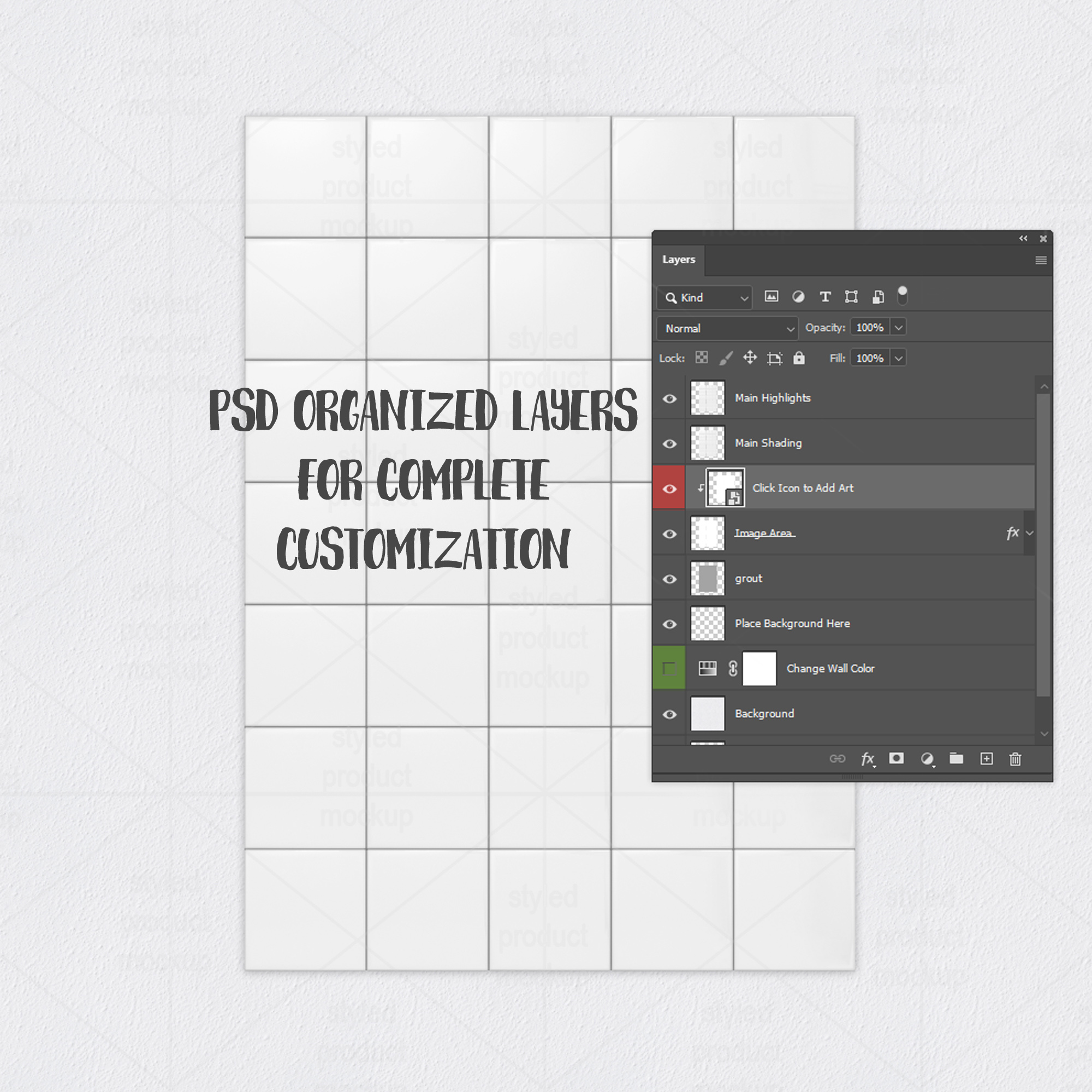 5x7 Tile Mural Mockup
