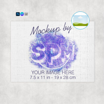 96 Piece Jigsaw Puzzle Mockup Horizontal