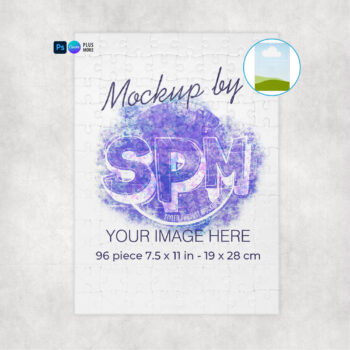 96 Piece Jigsaw Puzzle Mockup Vertical