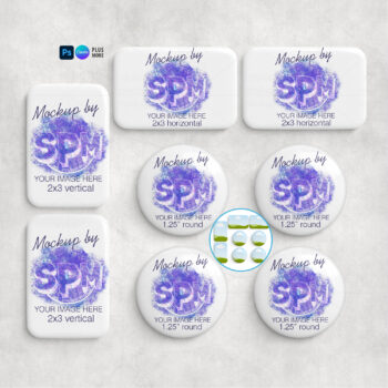 Pinback Button Set Mockup