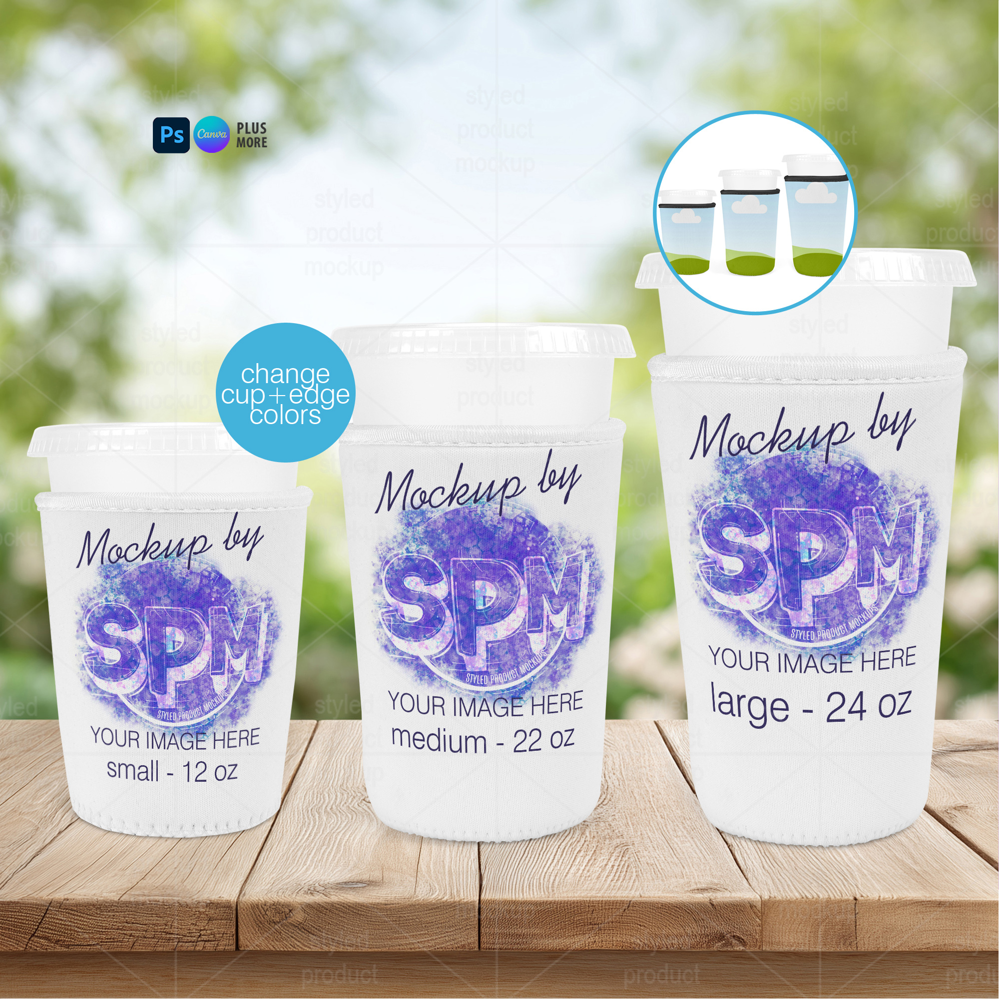 Iced Latte Coffee Sleeve Mockup Bundle