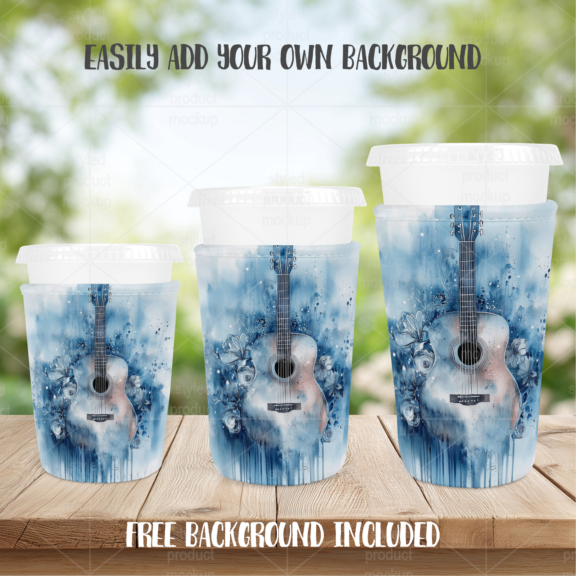 Iced Latte Coffee Sleeve Mockup Bundle