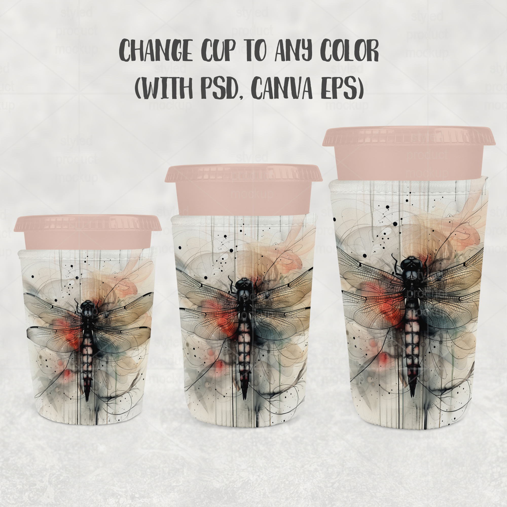 Iced Latte Coffee Sleeve Mockup Bundle