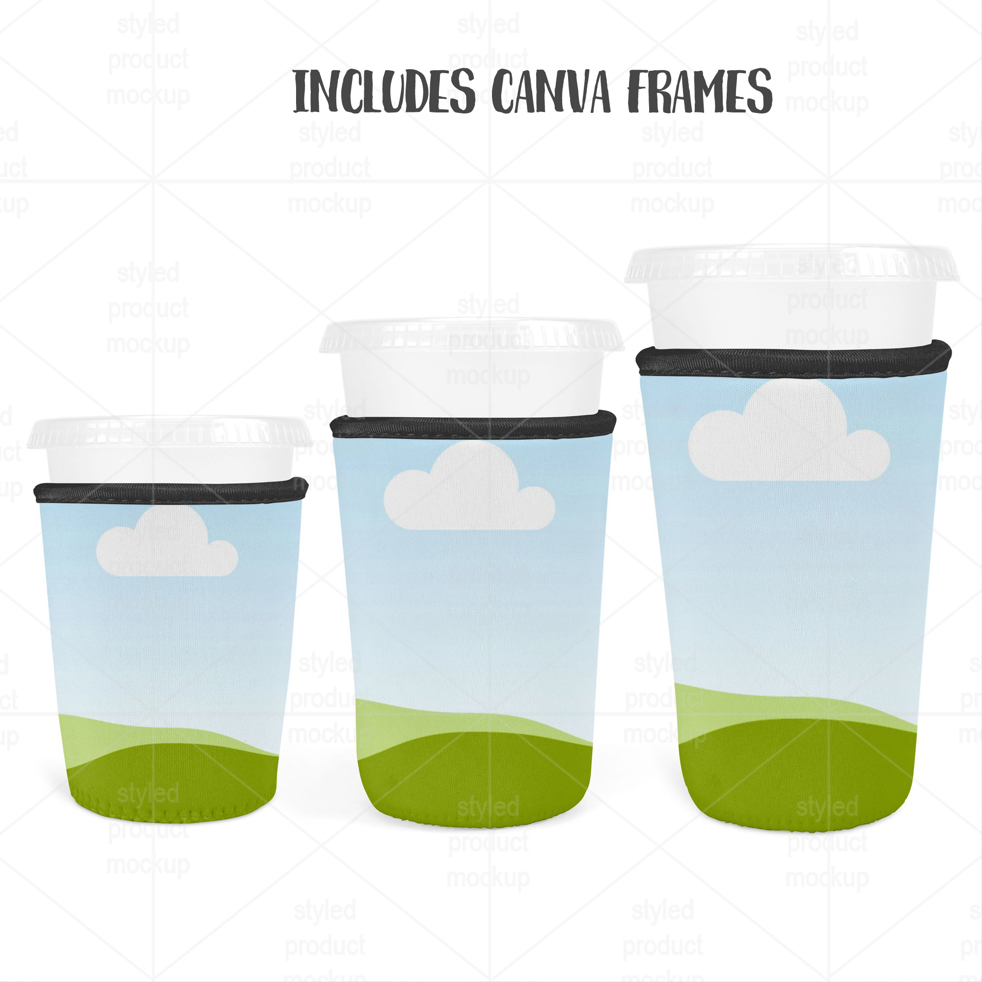 Iced Latte Coffee Sleeve Mockup Bundle
