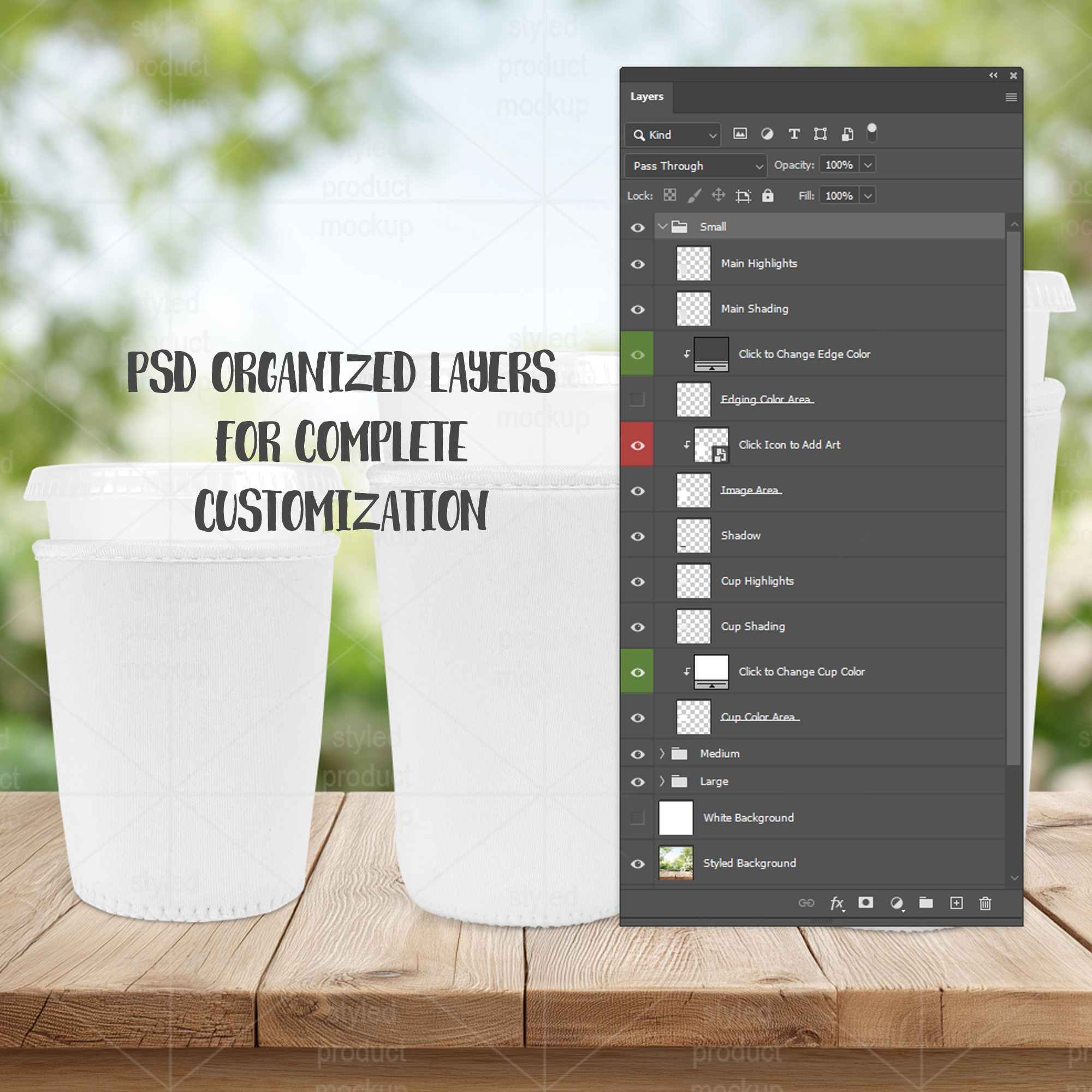 Iced Latte Coffee Sleeve Mockup Bundle