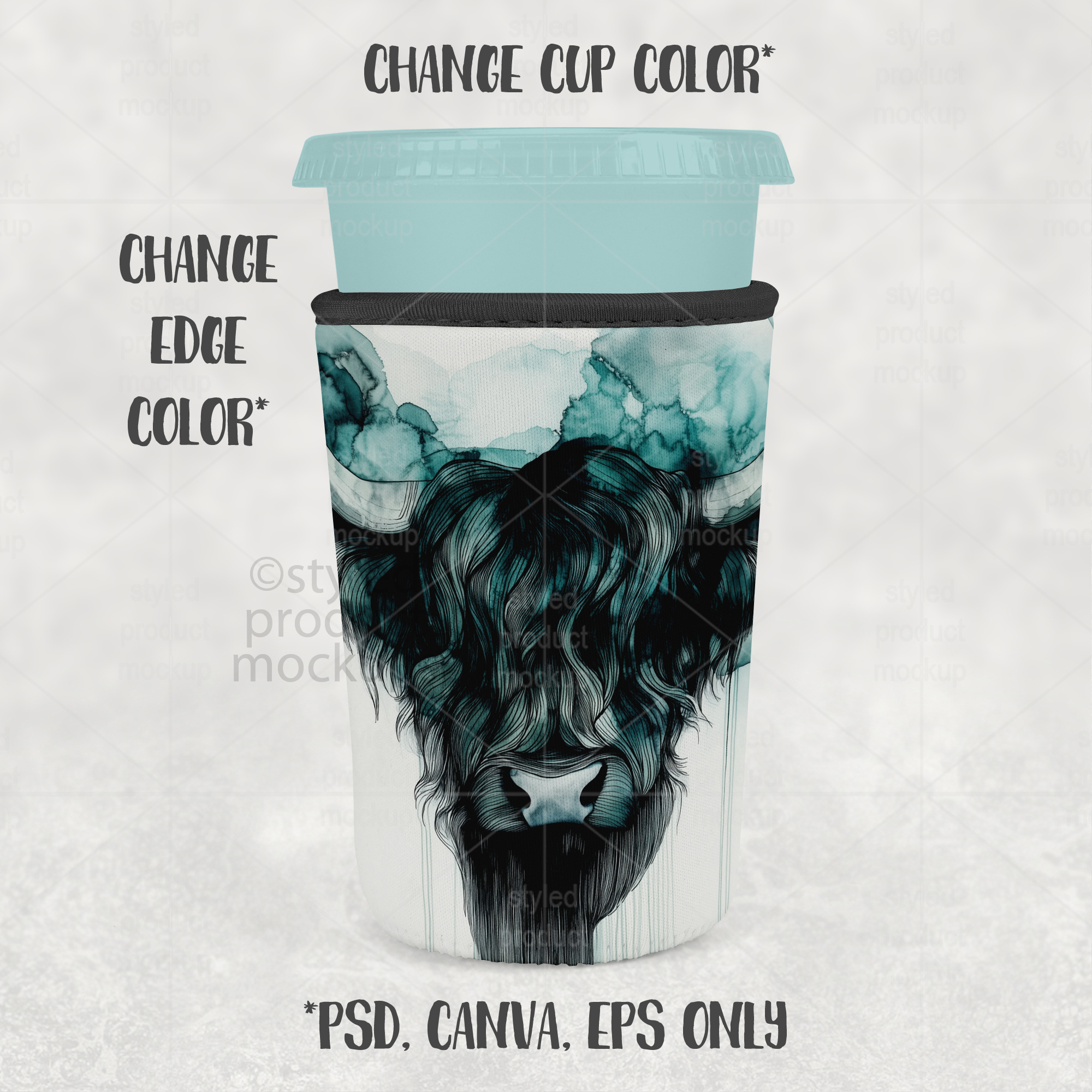 Medium Iced Coffee Sleeve Mockup