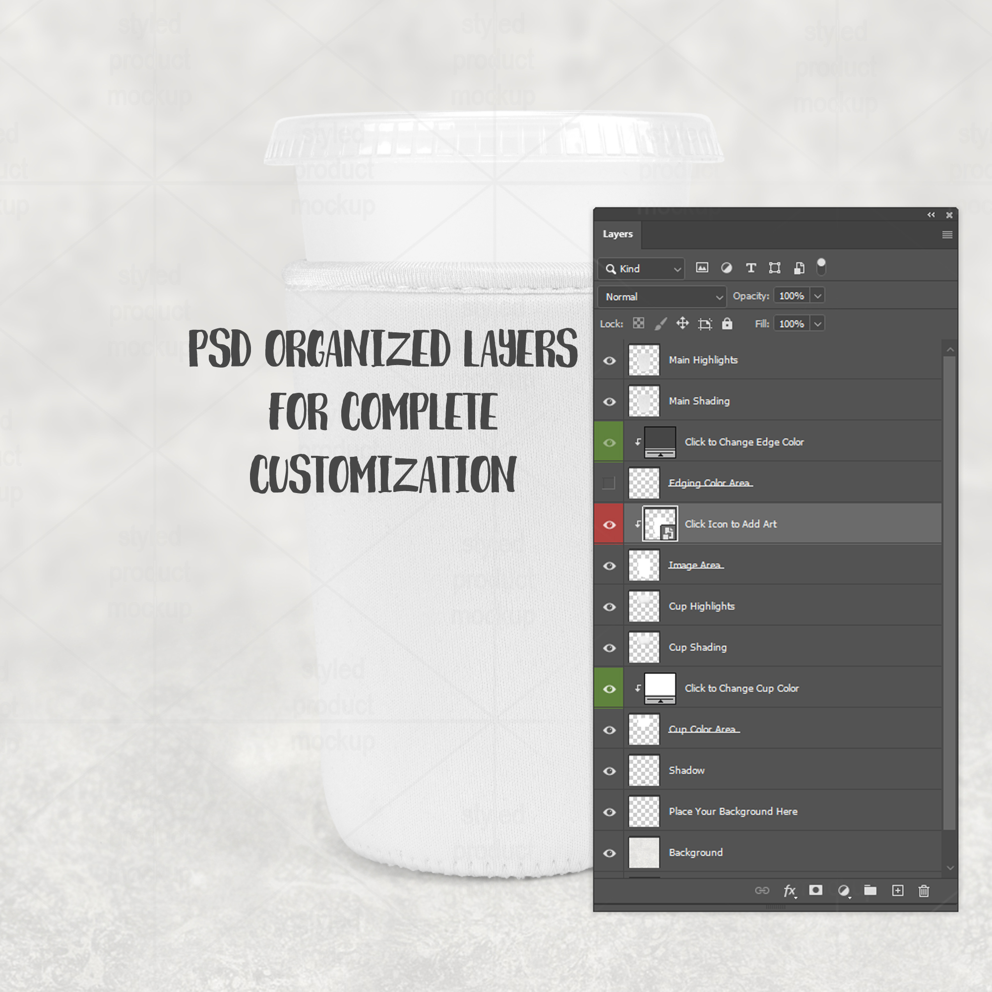Medium Iced Coffee Sleeve Mockup