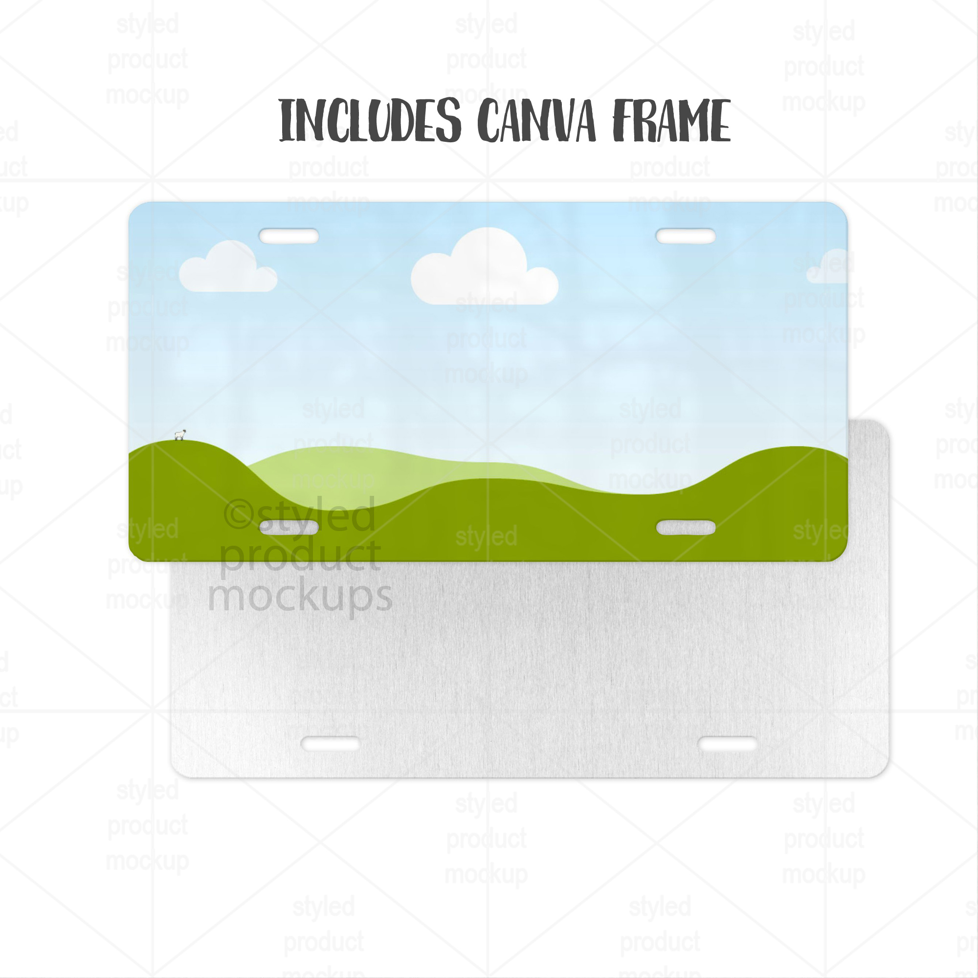 Sublimation License Plate Mockup