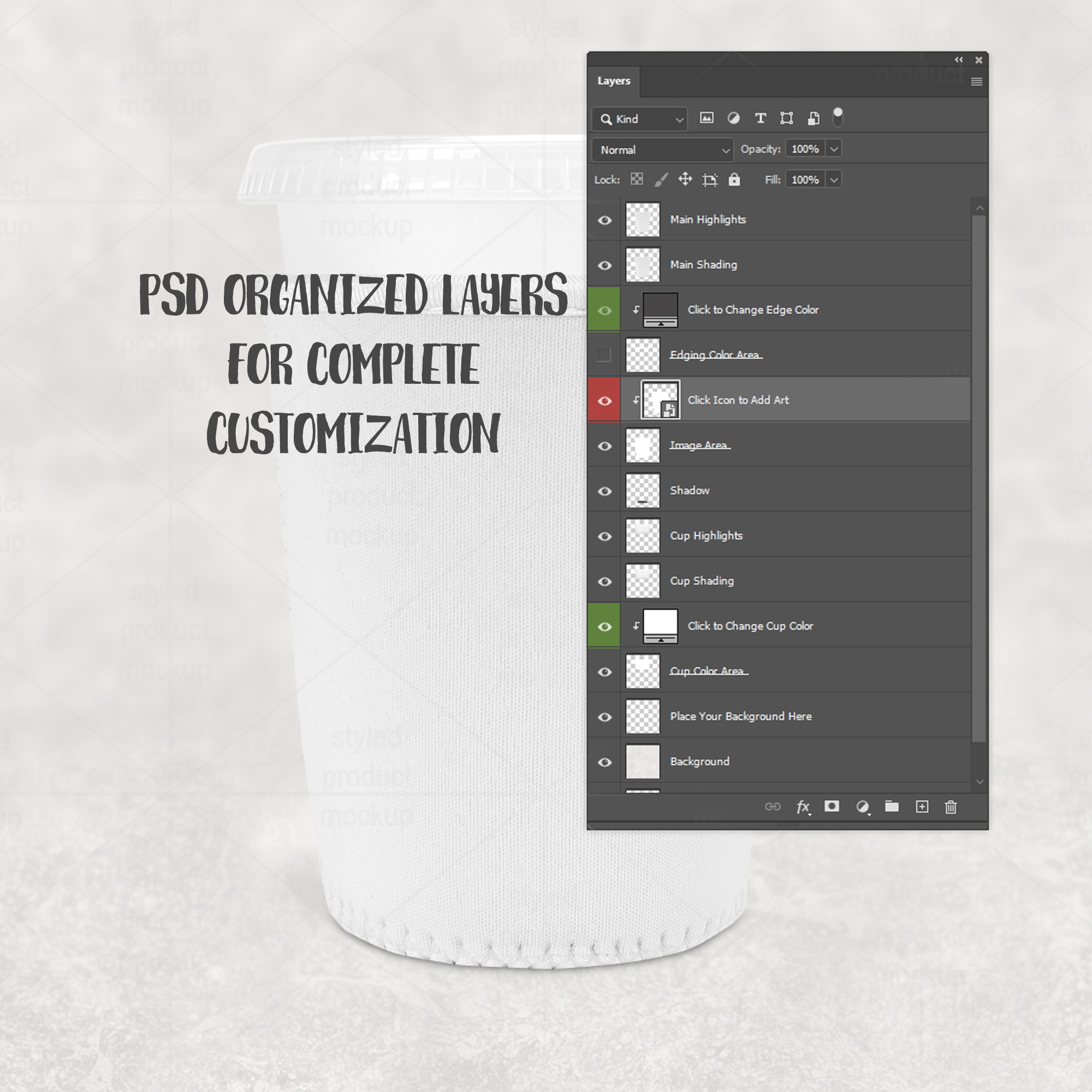 Small Iced Coffee Sleeve Mockup