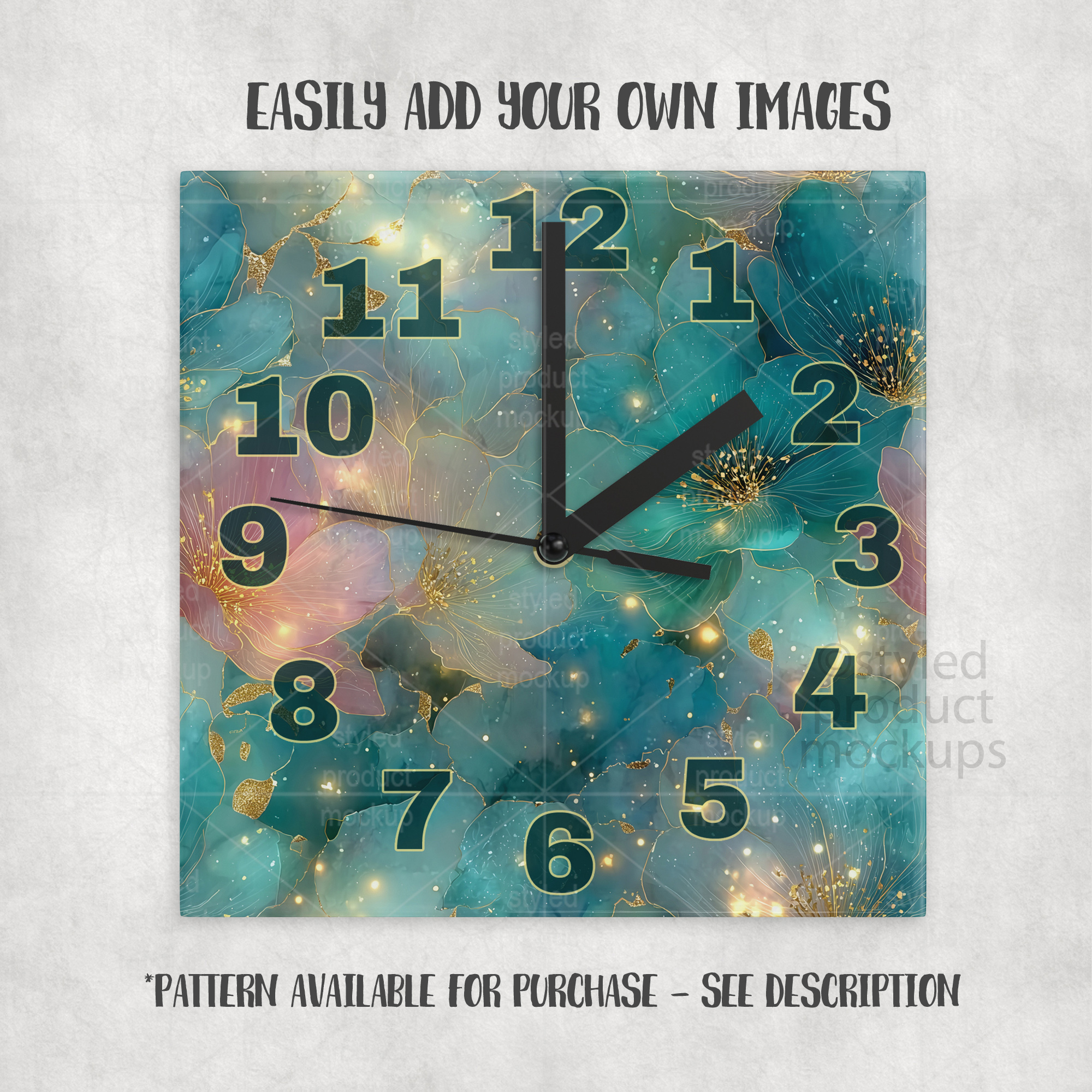 Square Glass Clock Mockup