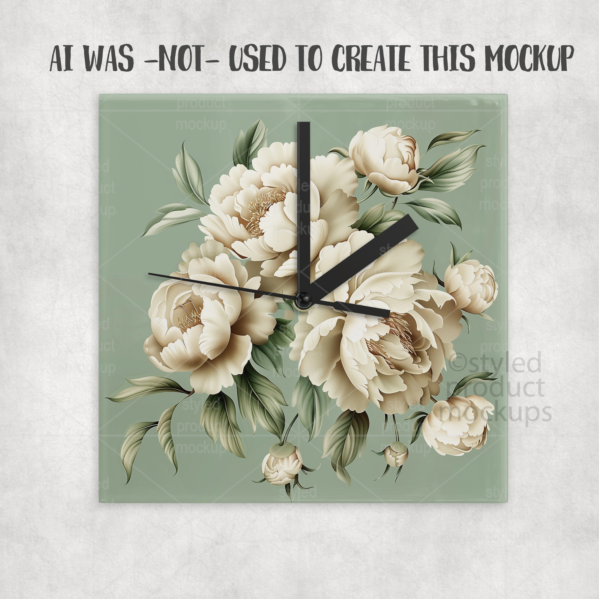 Square Glass Clock Mockup