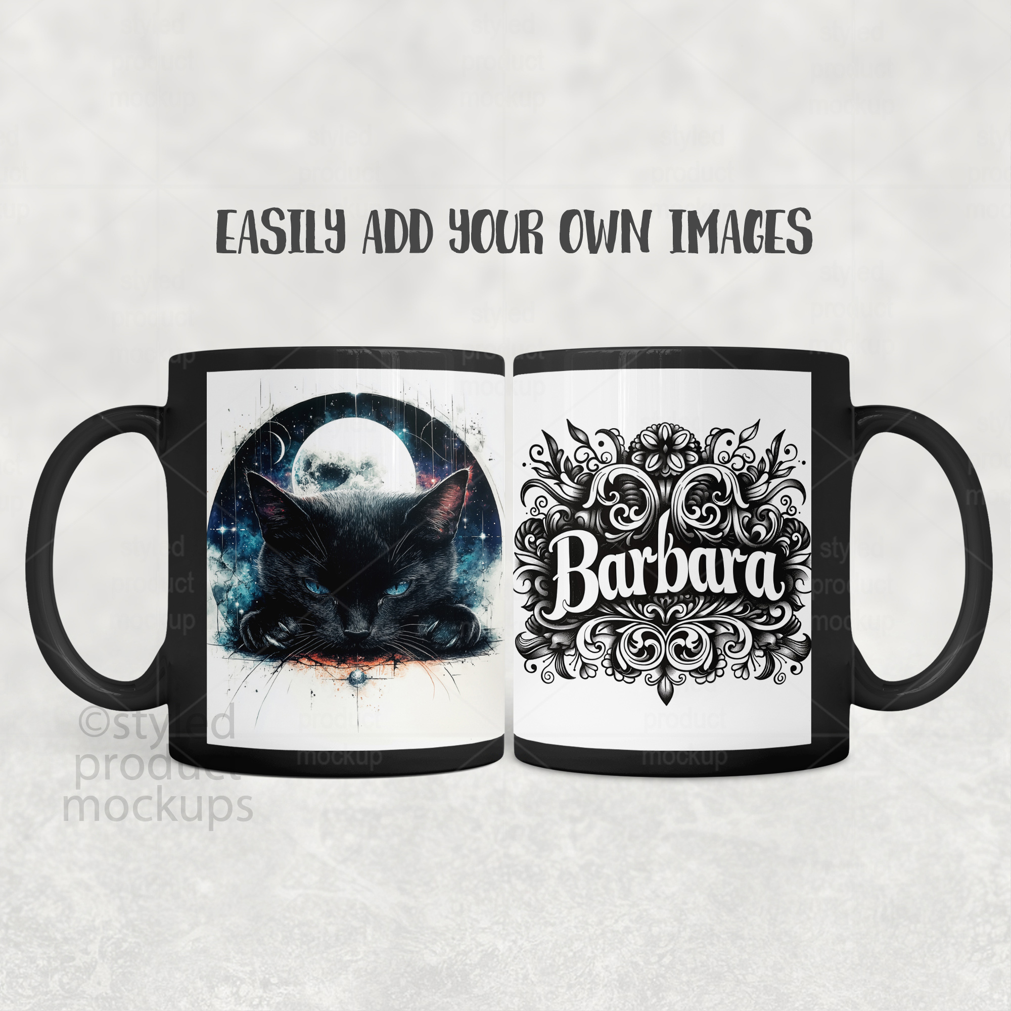 11oz Black Mug Mockup