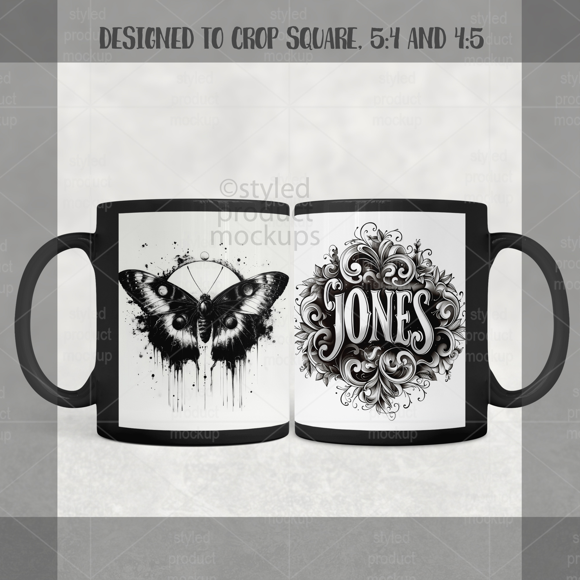 11oz Black Mug Mockup