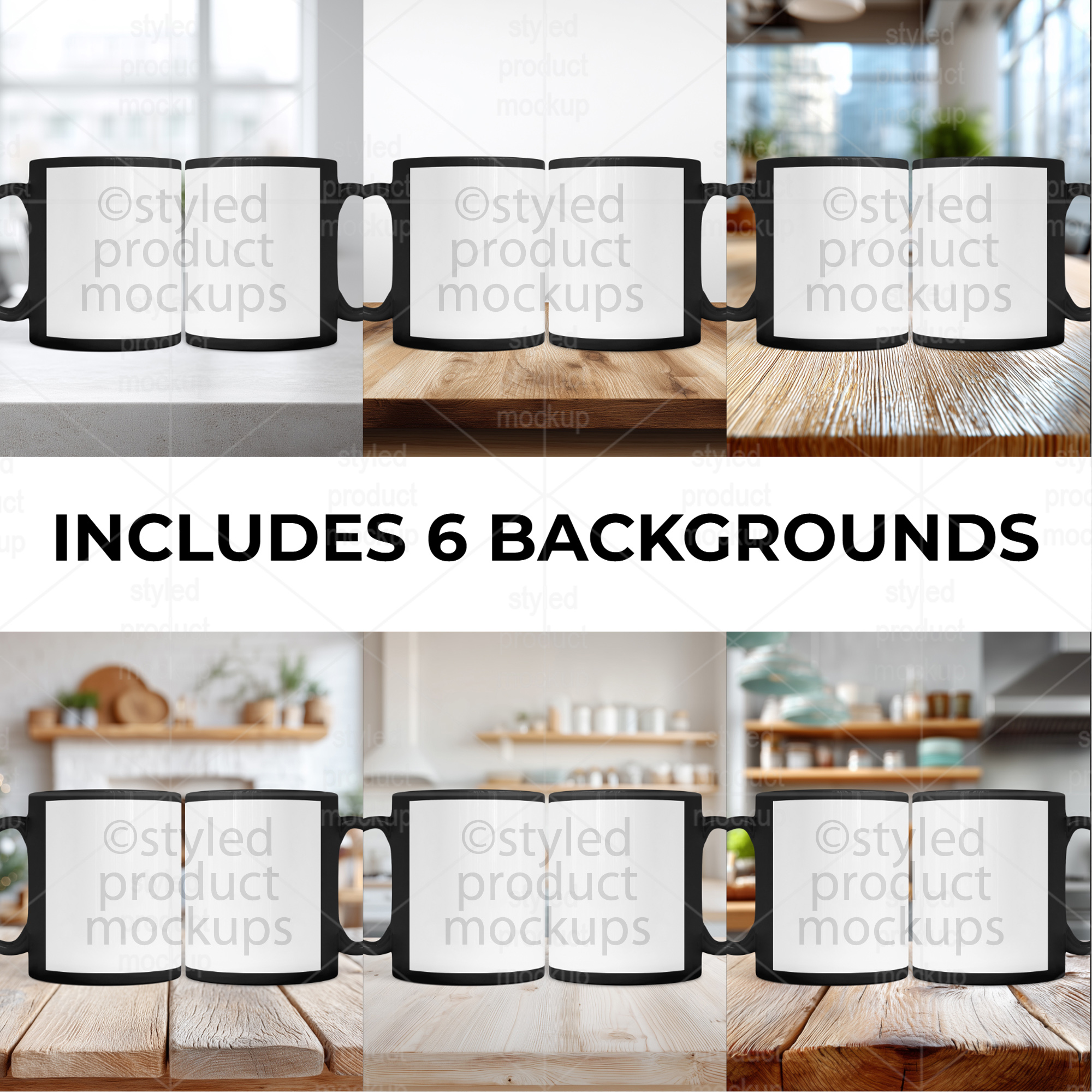 11oz Black Mug Mockup