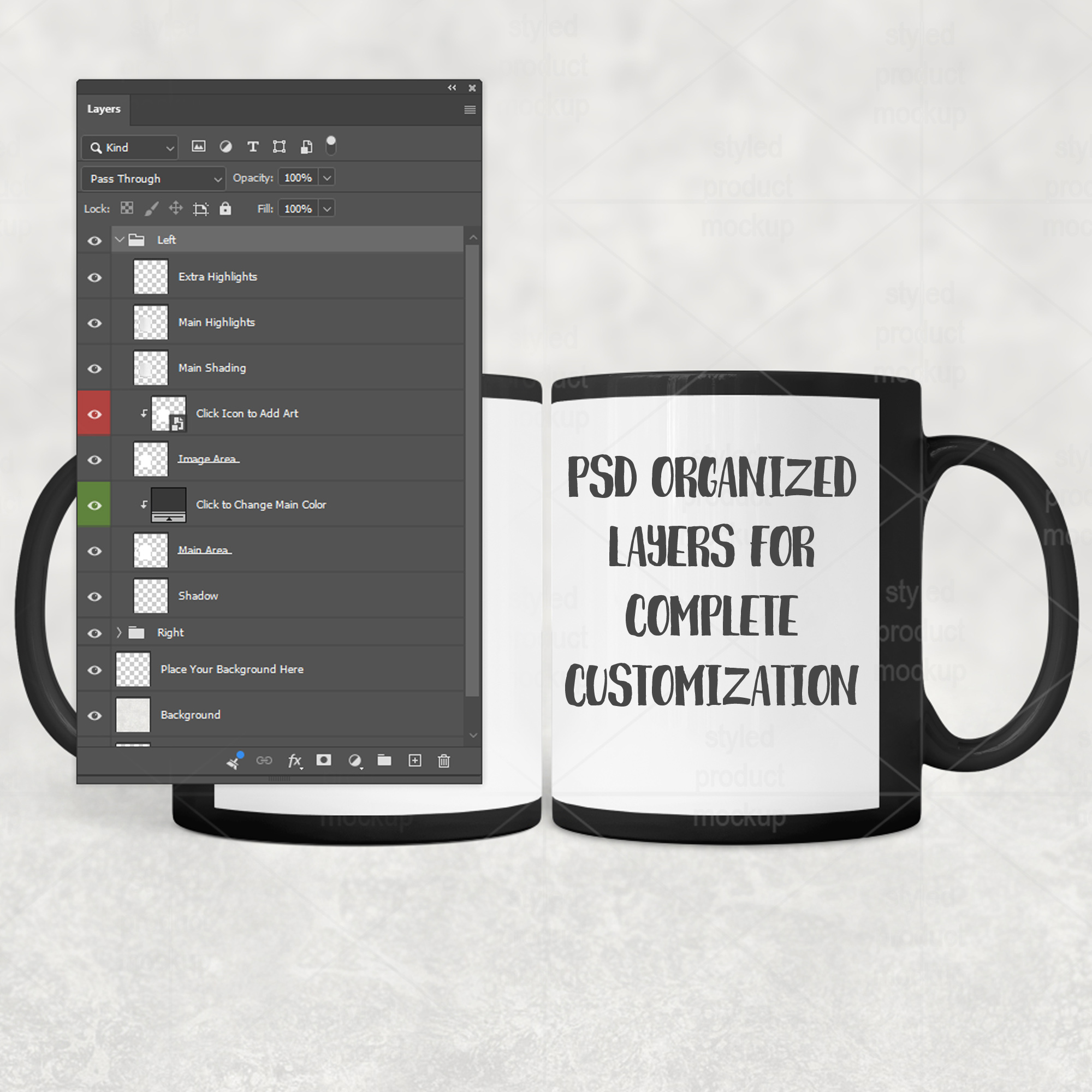 11oz Black Mug Mockup