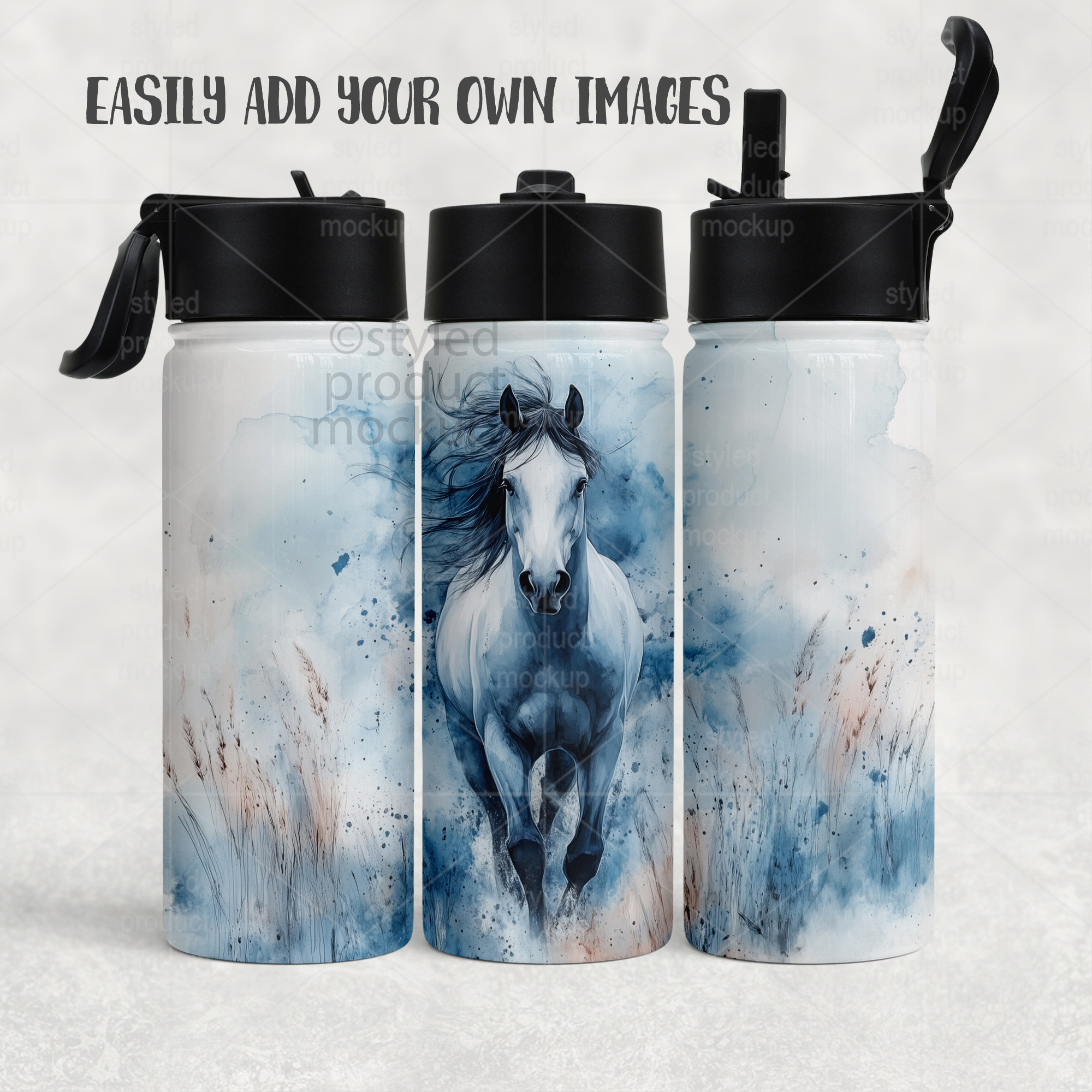 18oz Hydro Sport Water Bottle Mockup