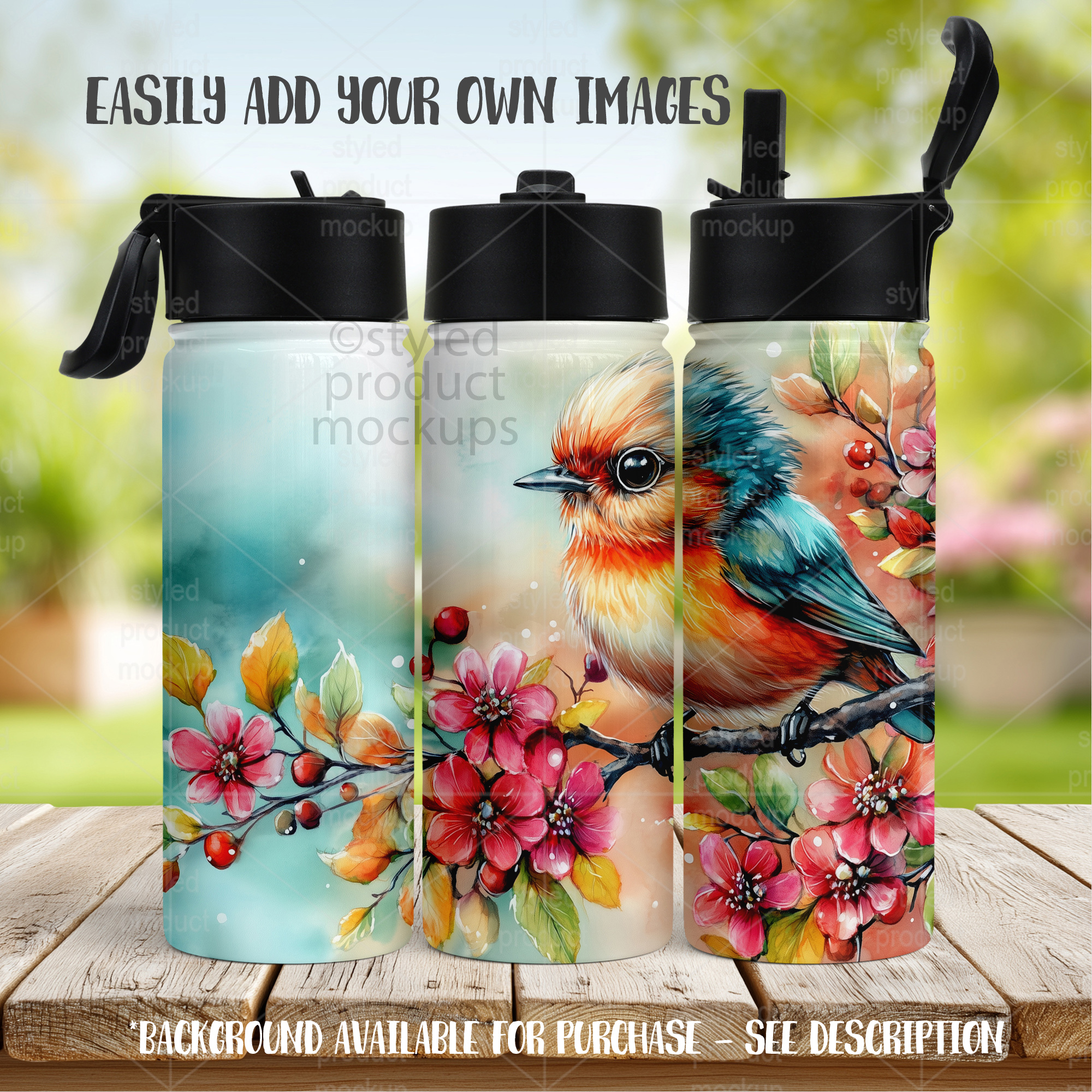 18oz Hydro Sport Water Bottle Mockup