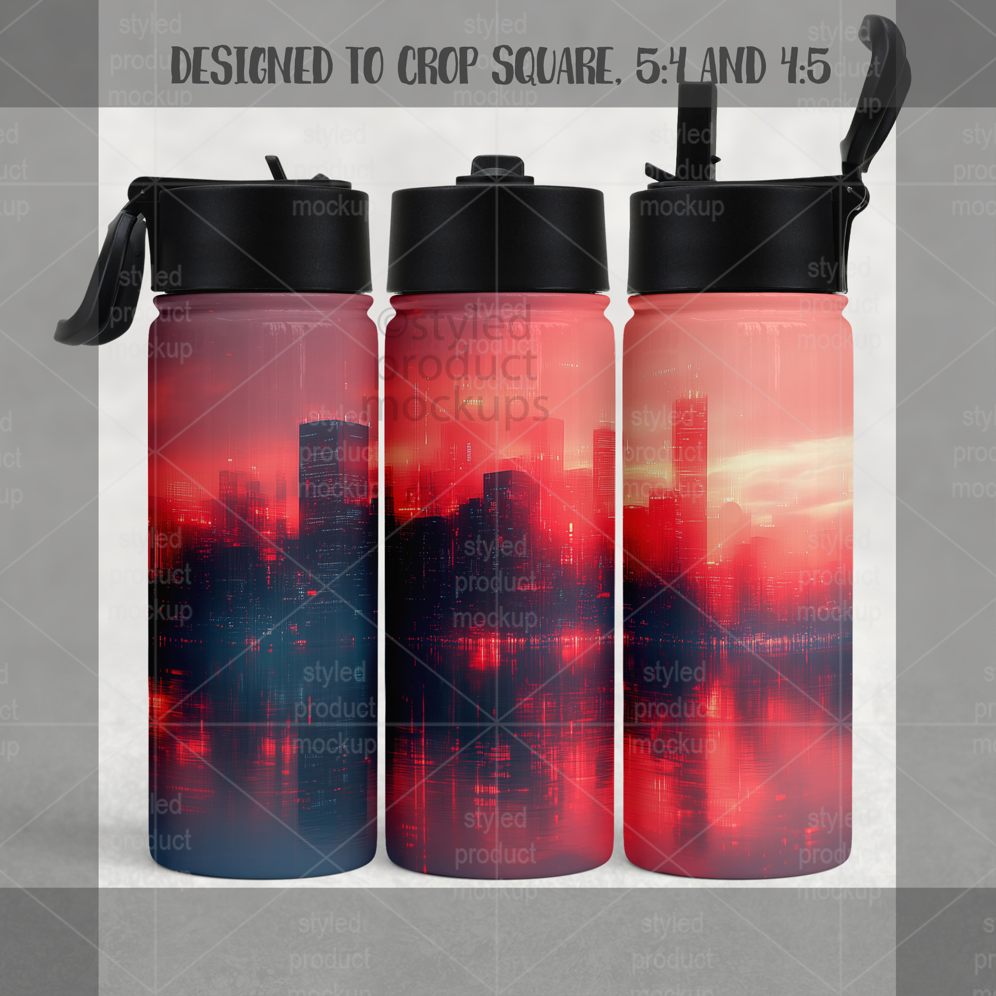 18oz Hydro Sport Water Bottle Mockup