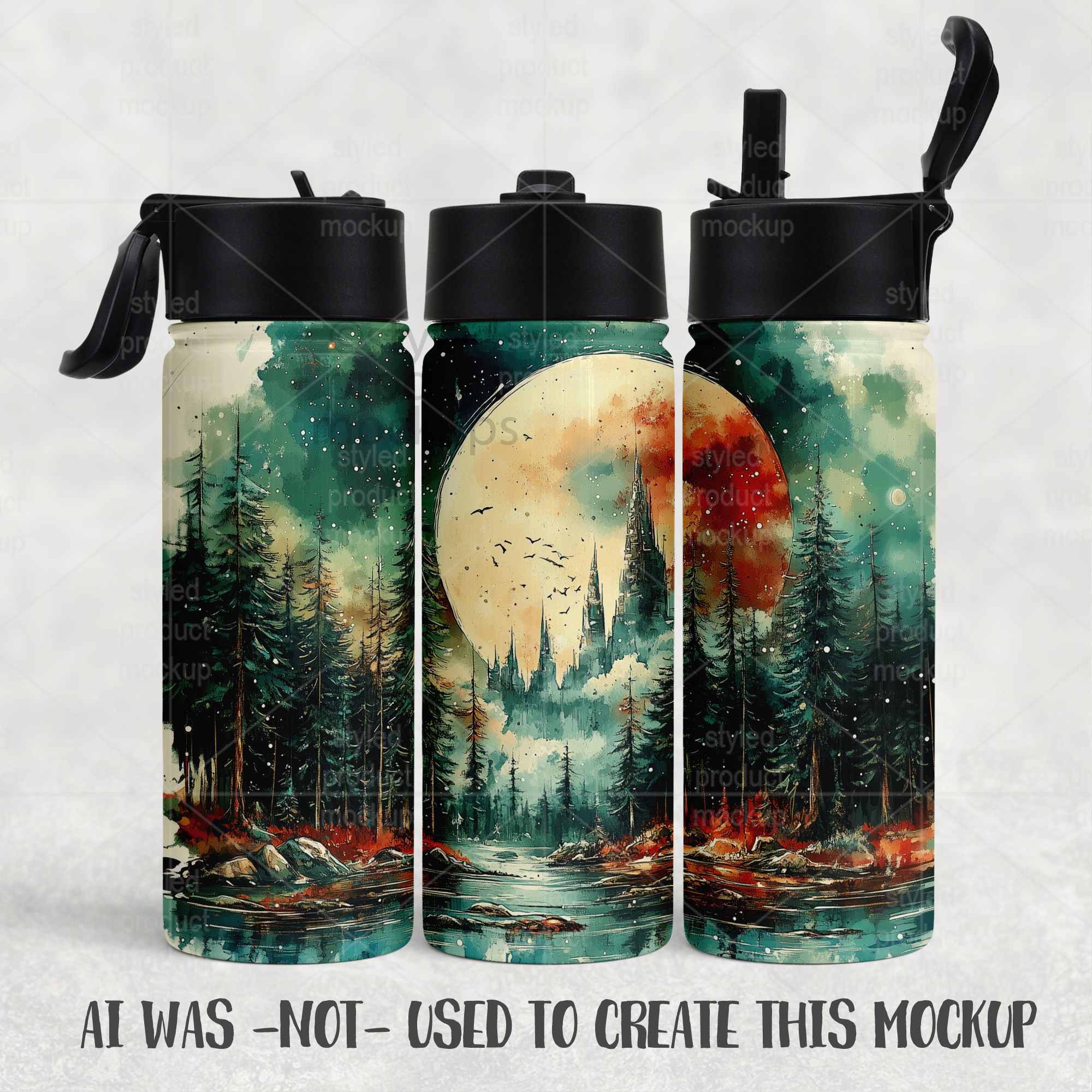 18oz Hydro Sport Water Bottle Mockup