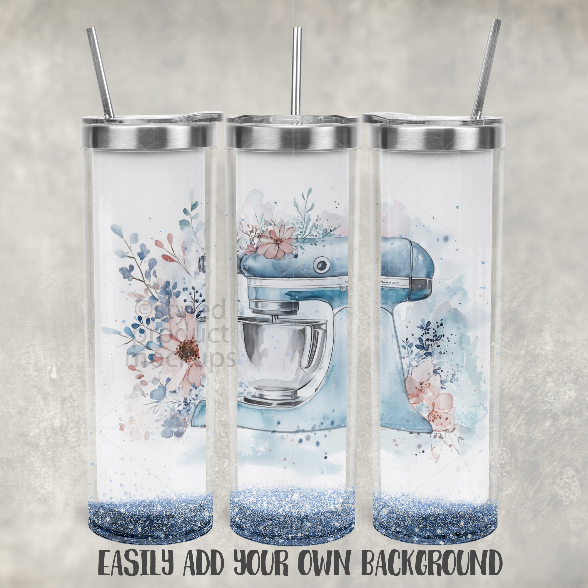 Sublimation 20oz Snow Globe Tumbler Mockup