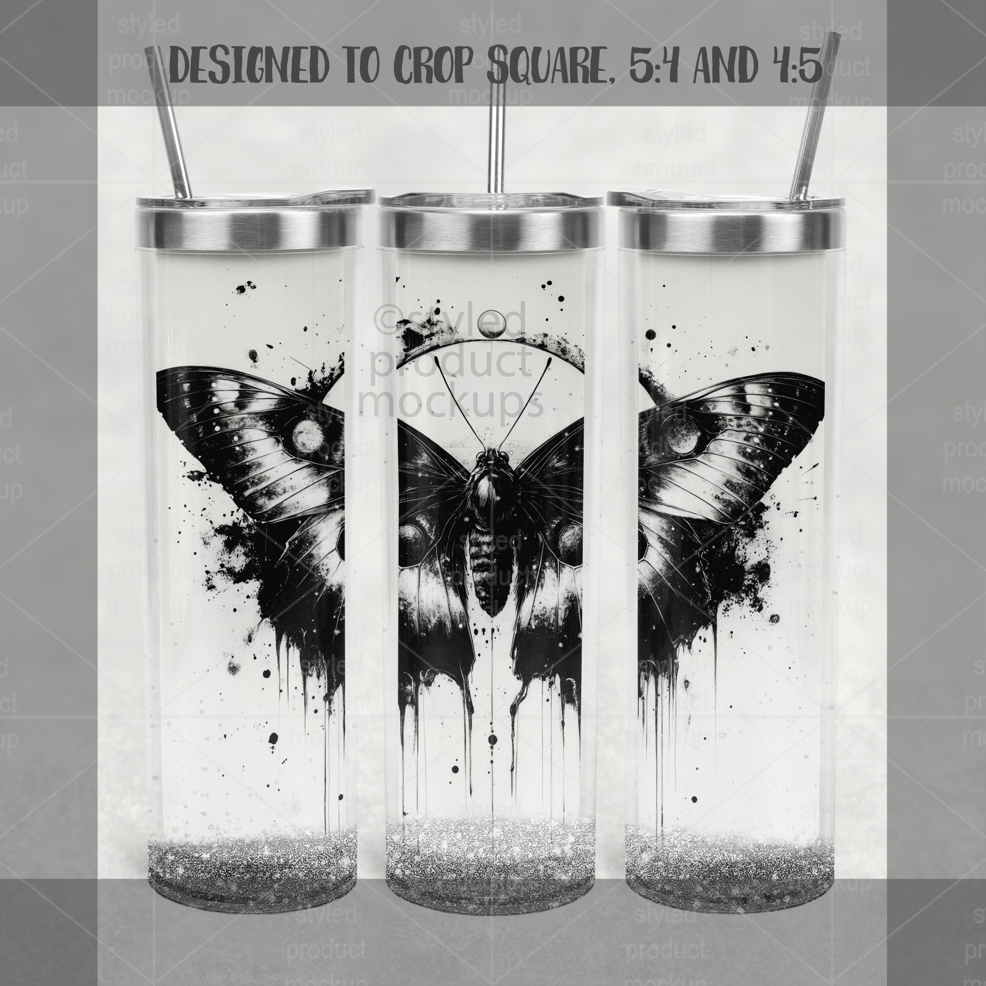 Sublimation 20oz Snow Globe Tumbler Mockup