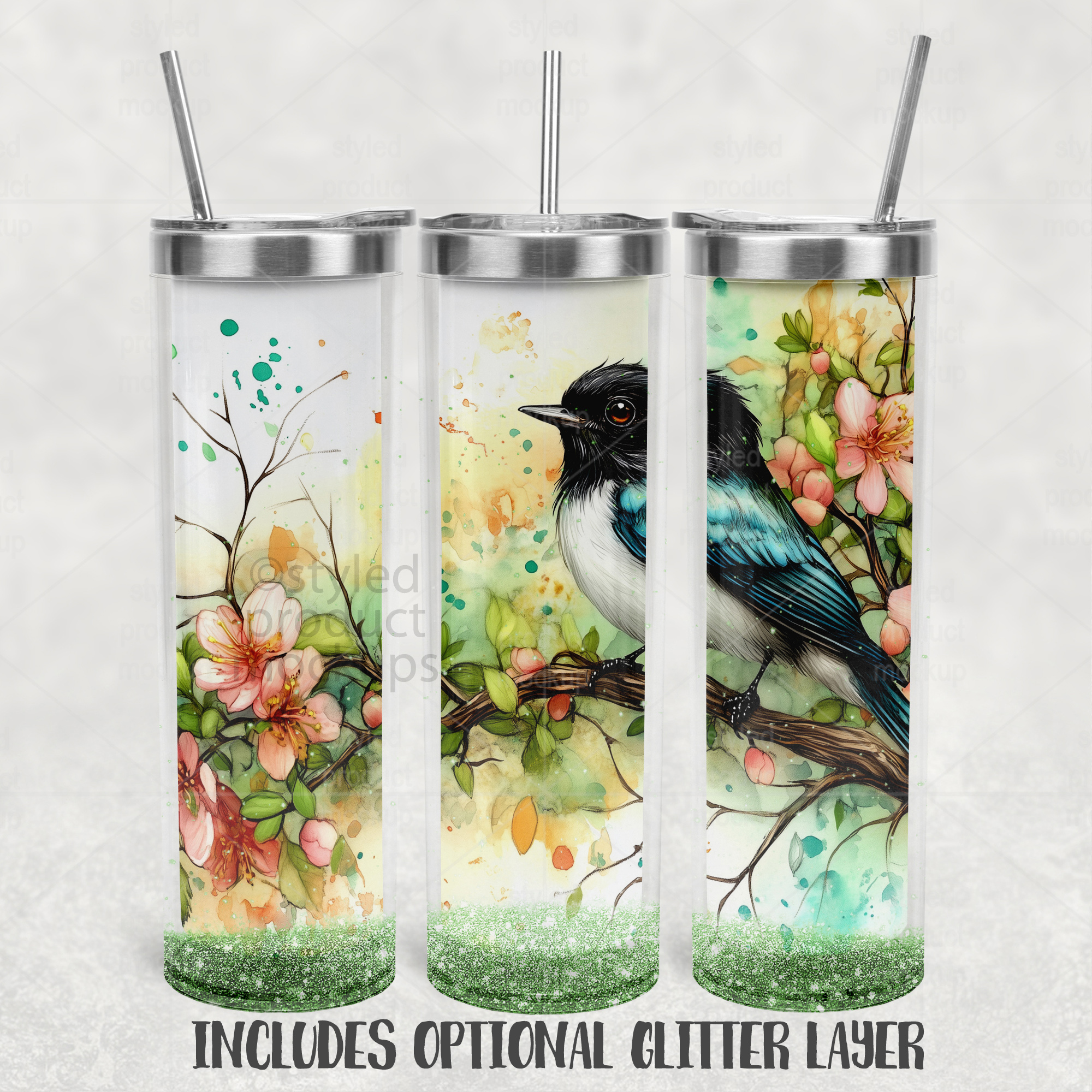 Sublimation 20oz Snow Globe Tumbler Mockup