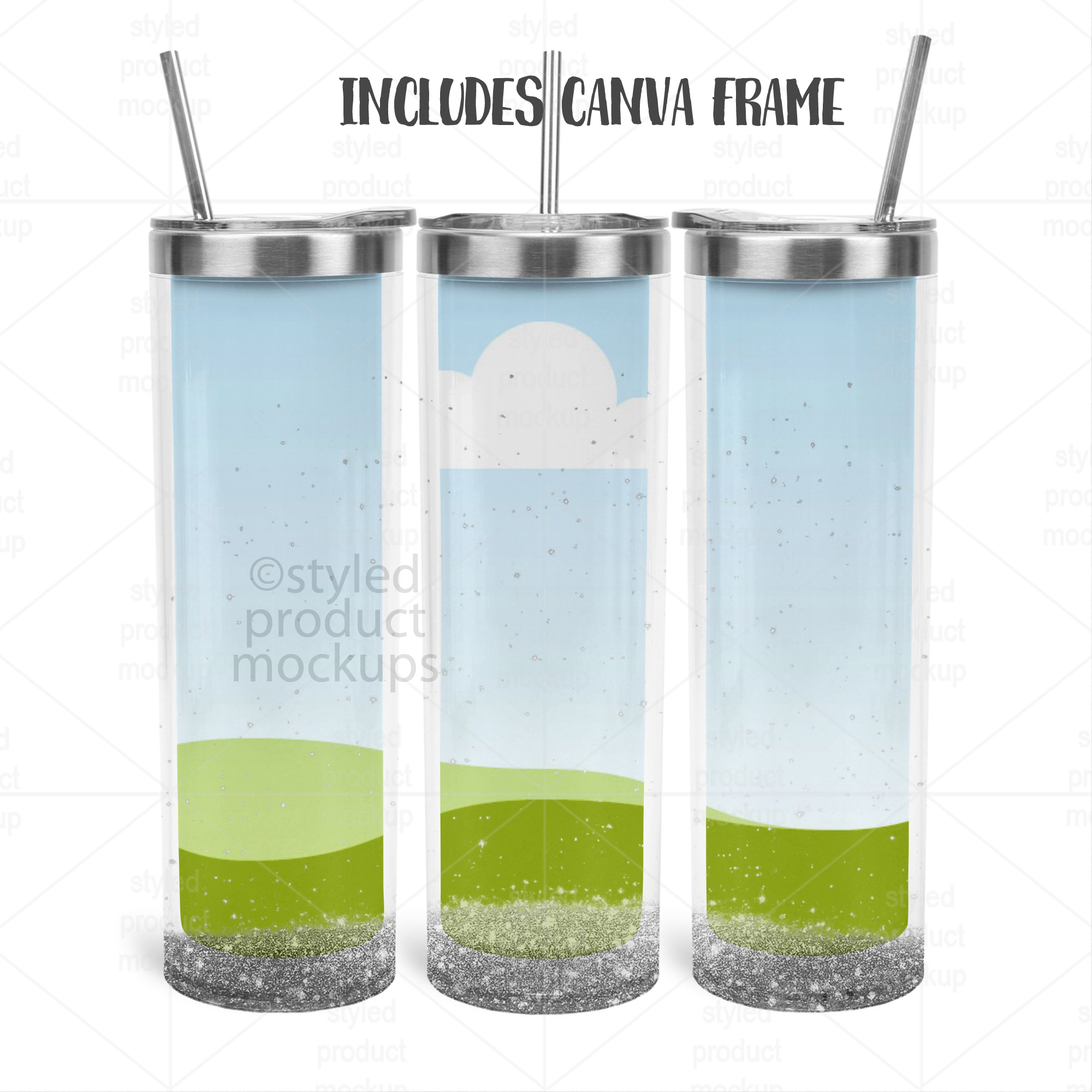 Sublimation 20oz Snow Globe Tumbler Mockup