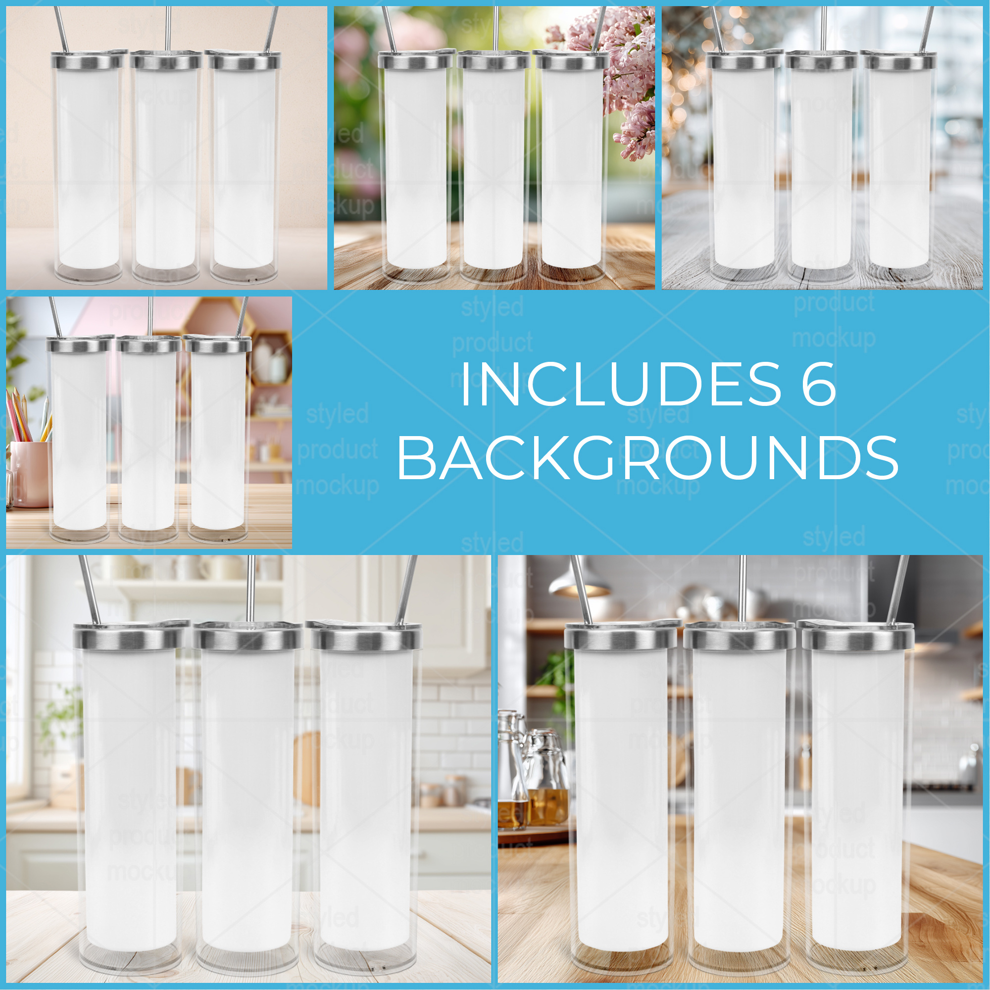 Sublimation 20oz Snow Globe Tumbler Mockup