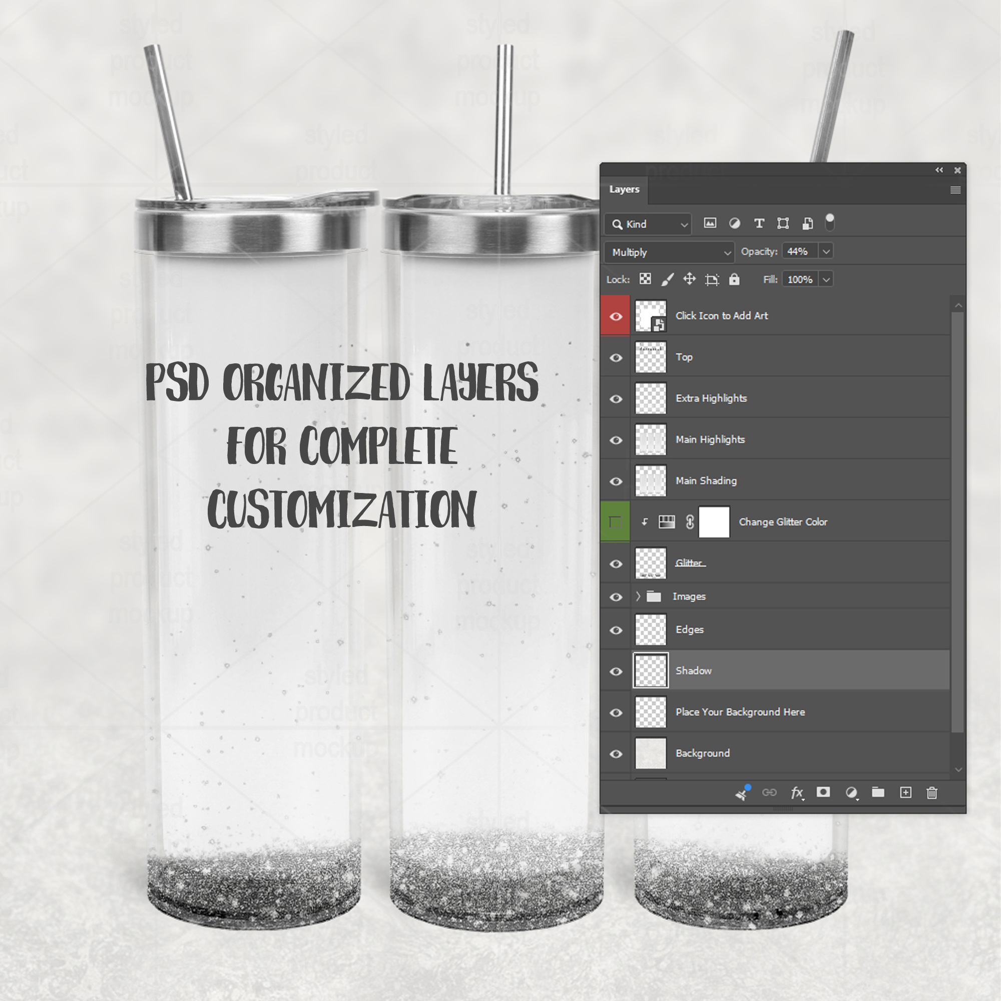 Sublimation 20oz Snow Globe Tumbler Mockup