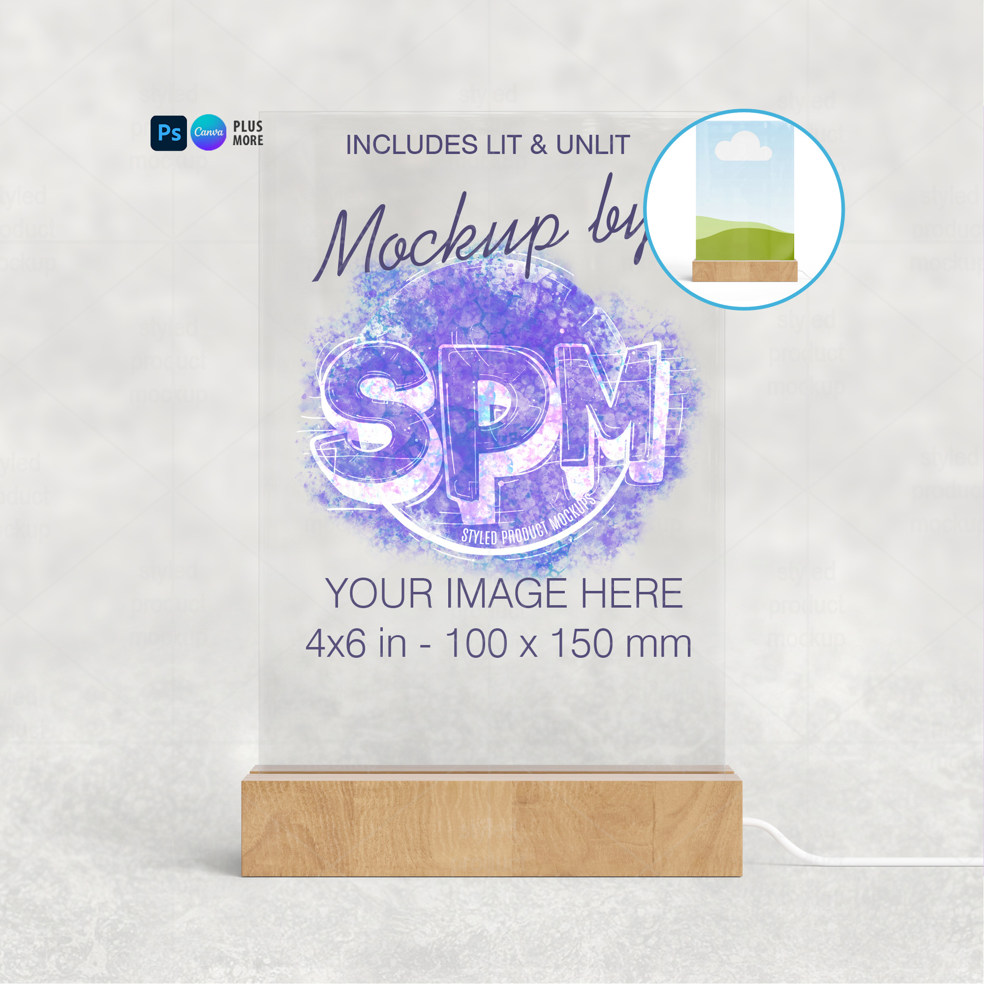 4x6 LED Plaque Mockup