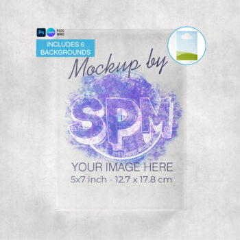 5x7 Clear Acrylic Photo Block Mockup