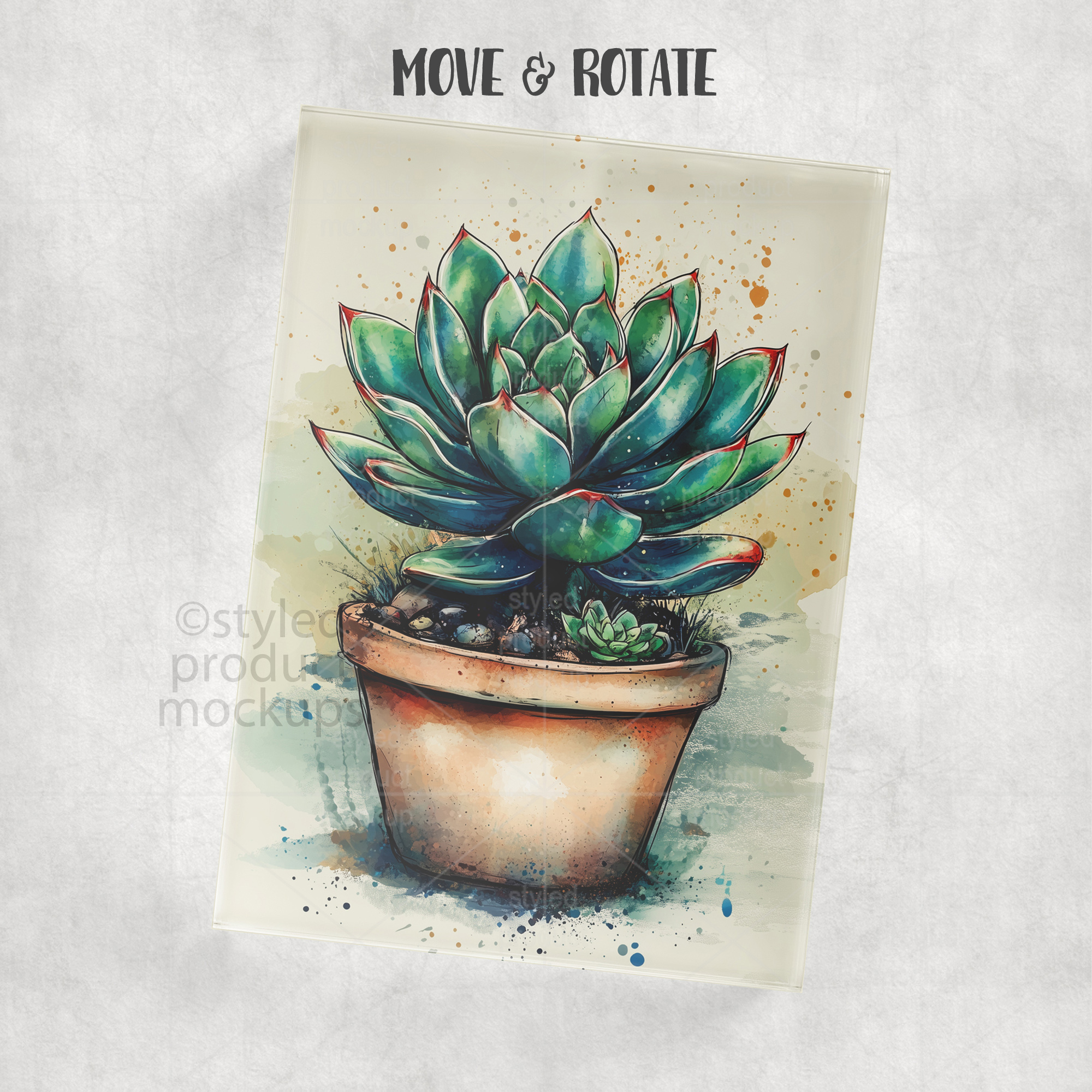 5x7 Clear Acrylic Photo Block Mockup