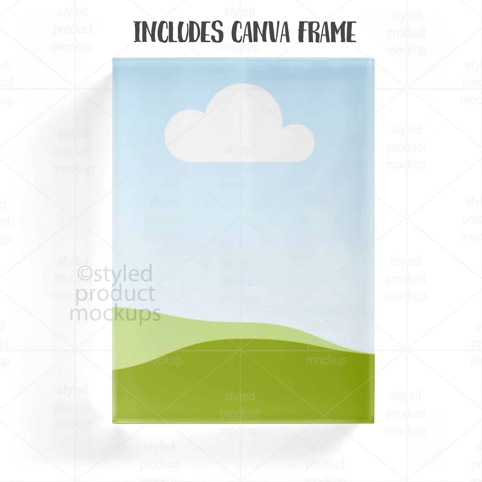 5x7 Clear Acrylic Photo Block Mockup