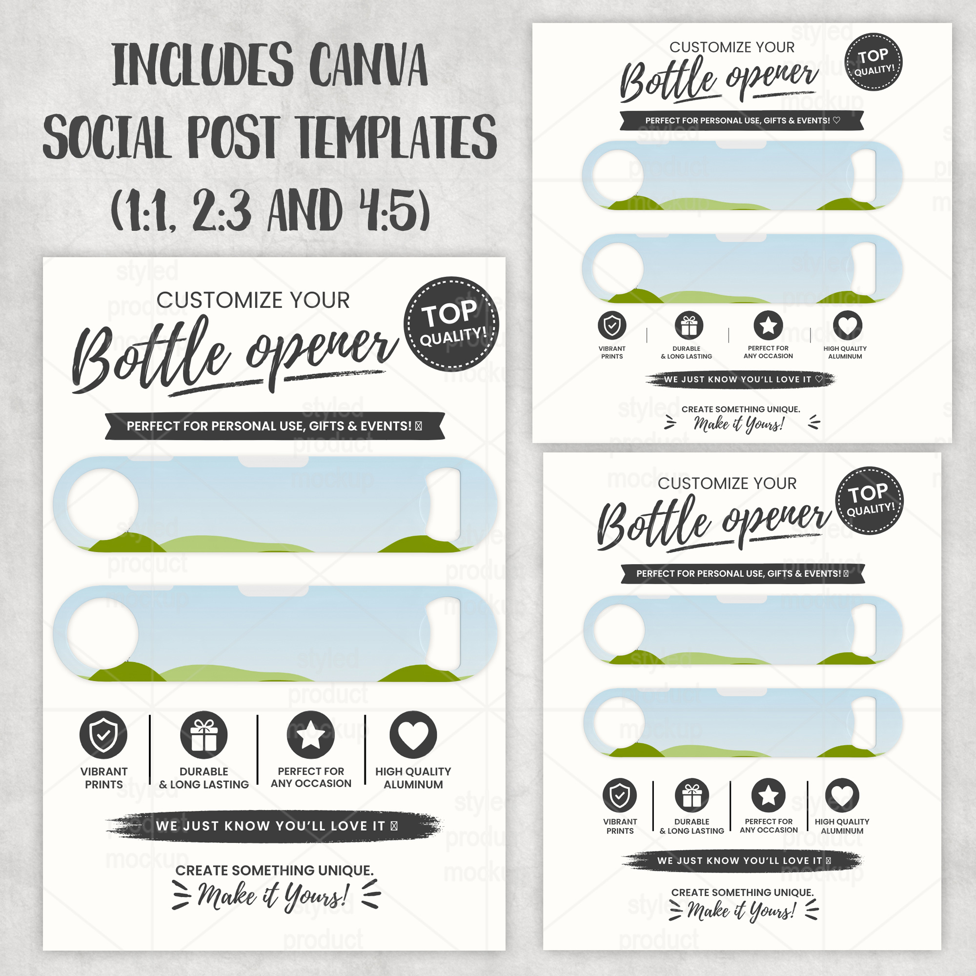 Sublimation Bar Bottle Opener Mockup