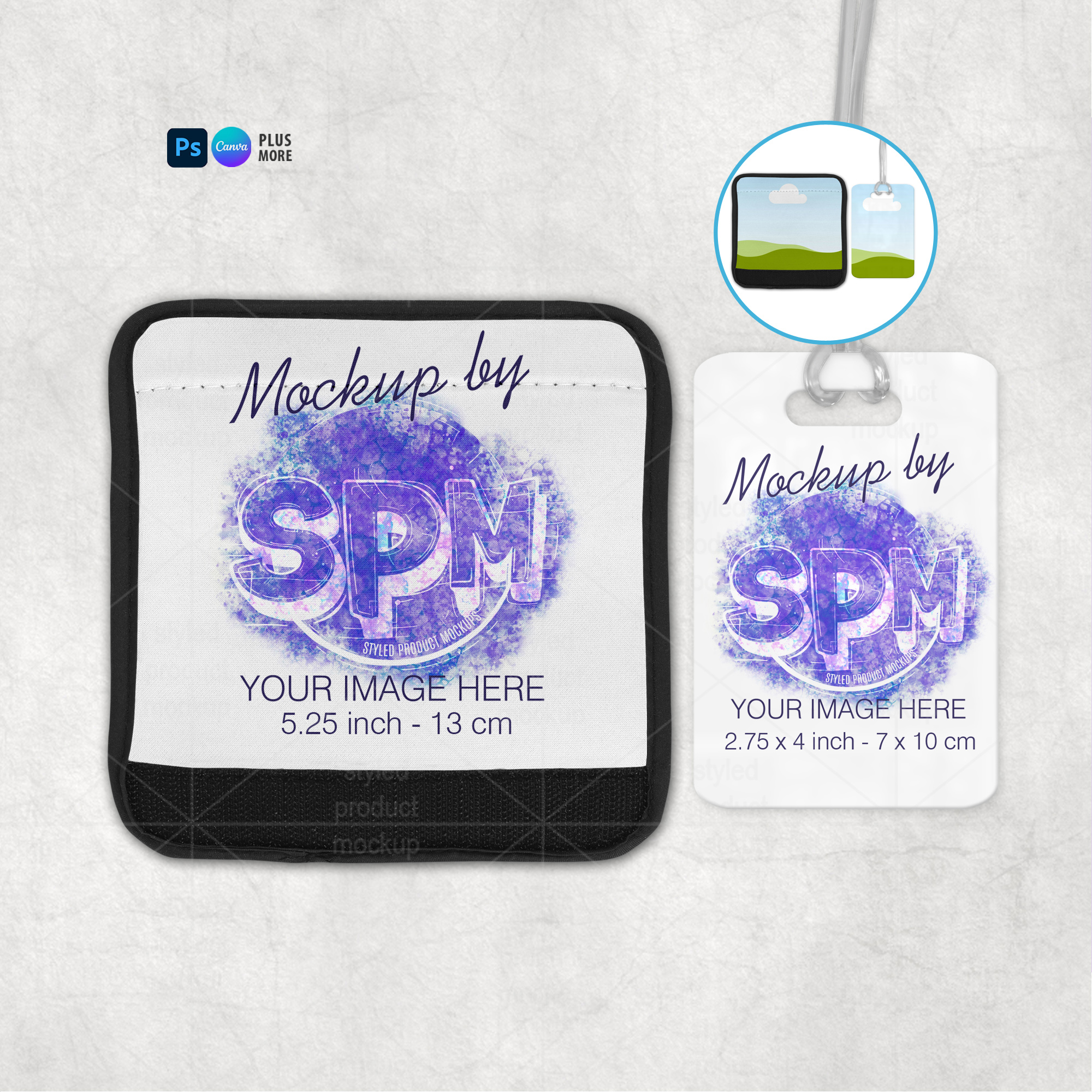Luggage Tag and Handle Wrap Mockup Set