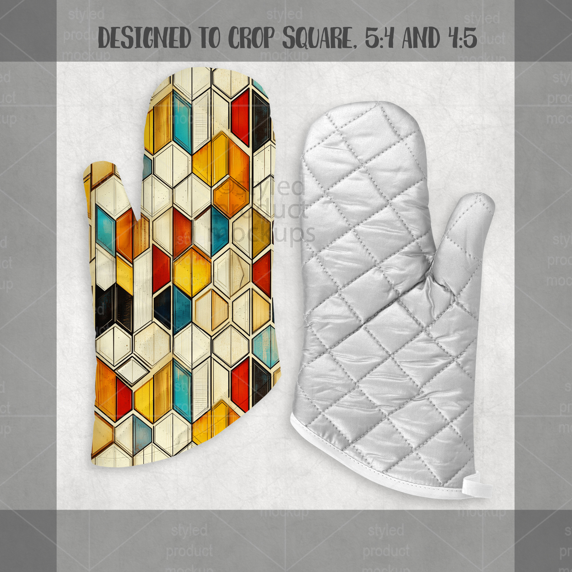 Dye Sublimation Oven Mitt Mockup