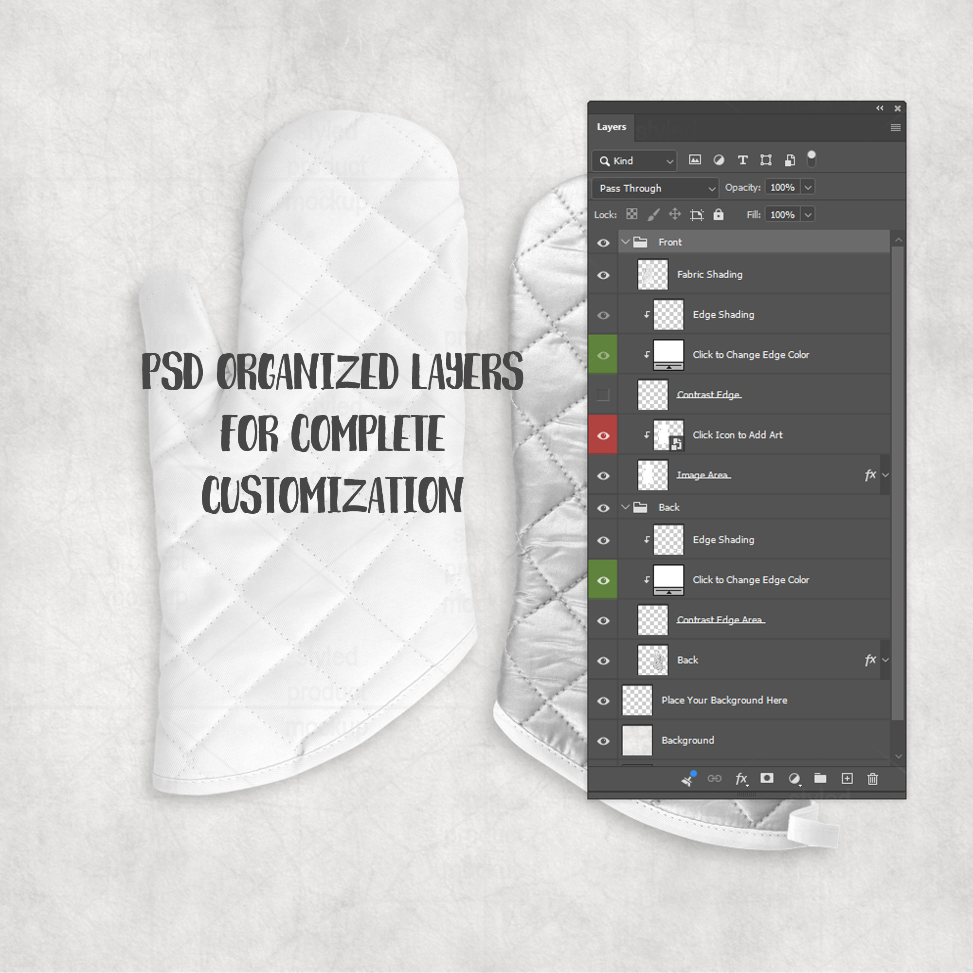 Dye Sublimation Oven Mitt Mockup