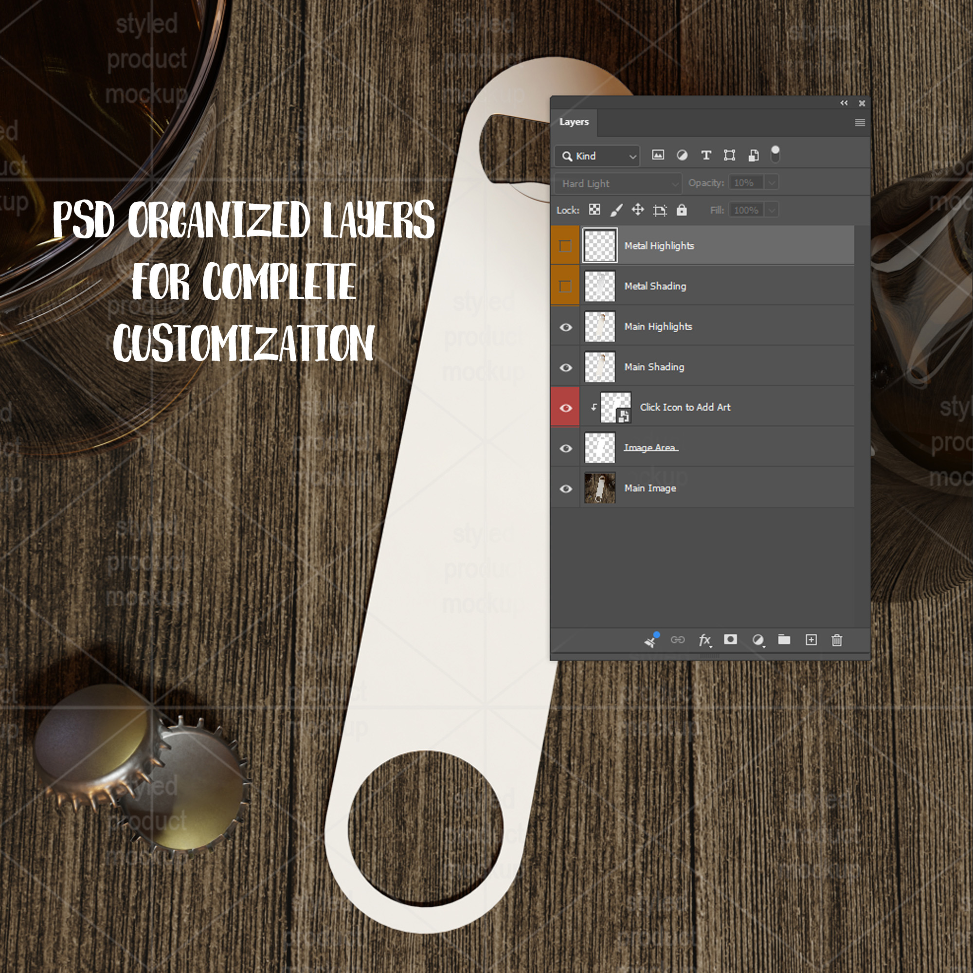 Pub Style Bottle Opener Mockup