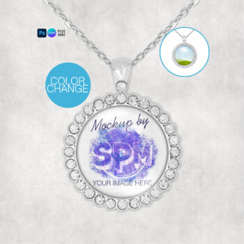Round Rhinestone Pendant Mockup